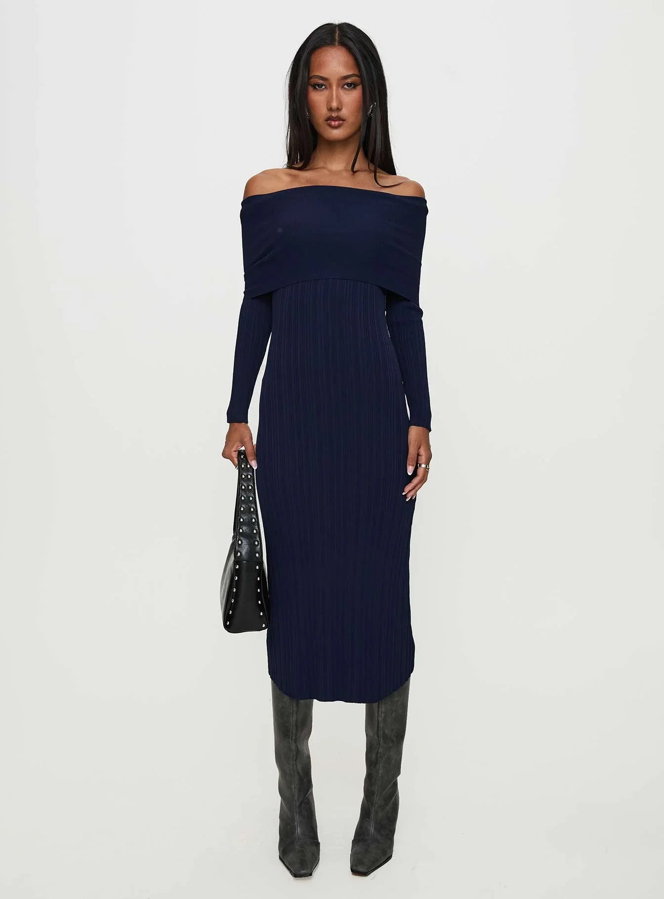 Lila | Long Sleeve Ribbed Maxi Dress