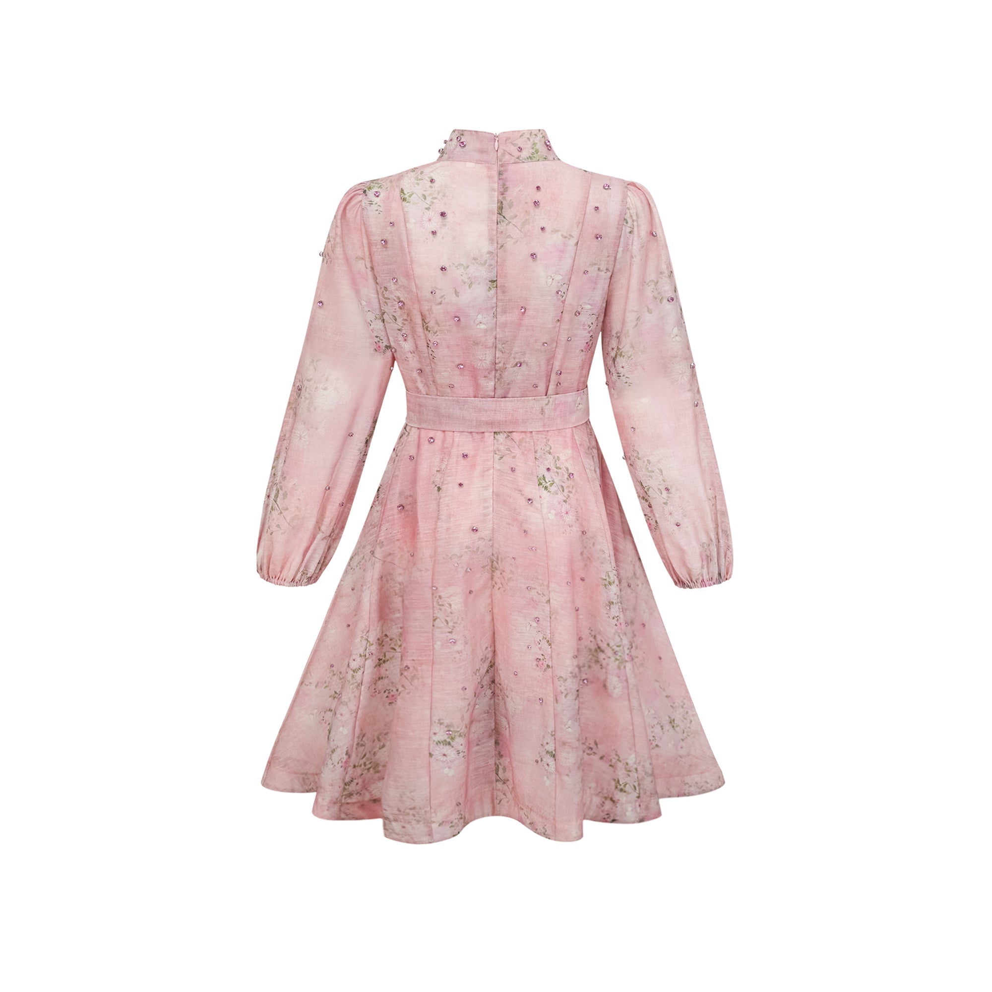Ellie | Crystal Embellished Floral Print Mini Dress