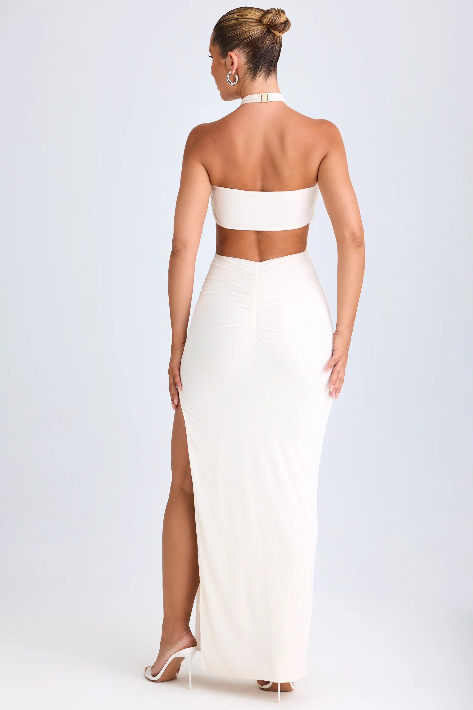 Salma | Cut-Out Ruched Halterneck Maxi Dress