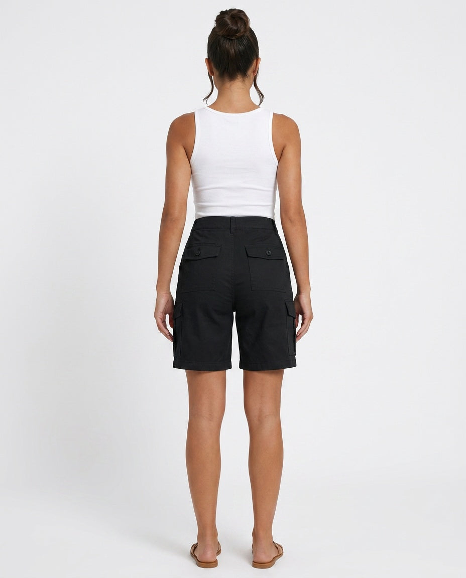 Pilar | High Waist Elastic Waist Sports Shorts with Pockets