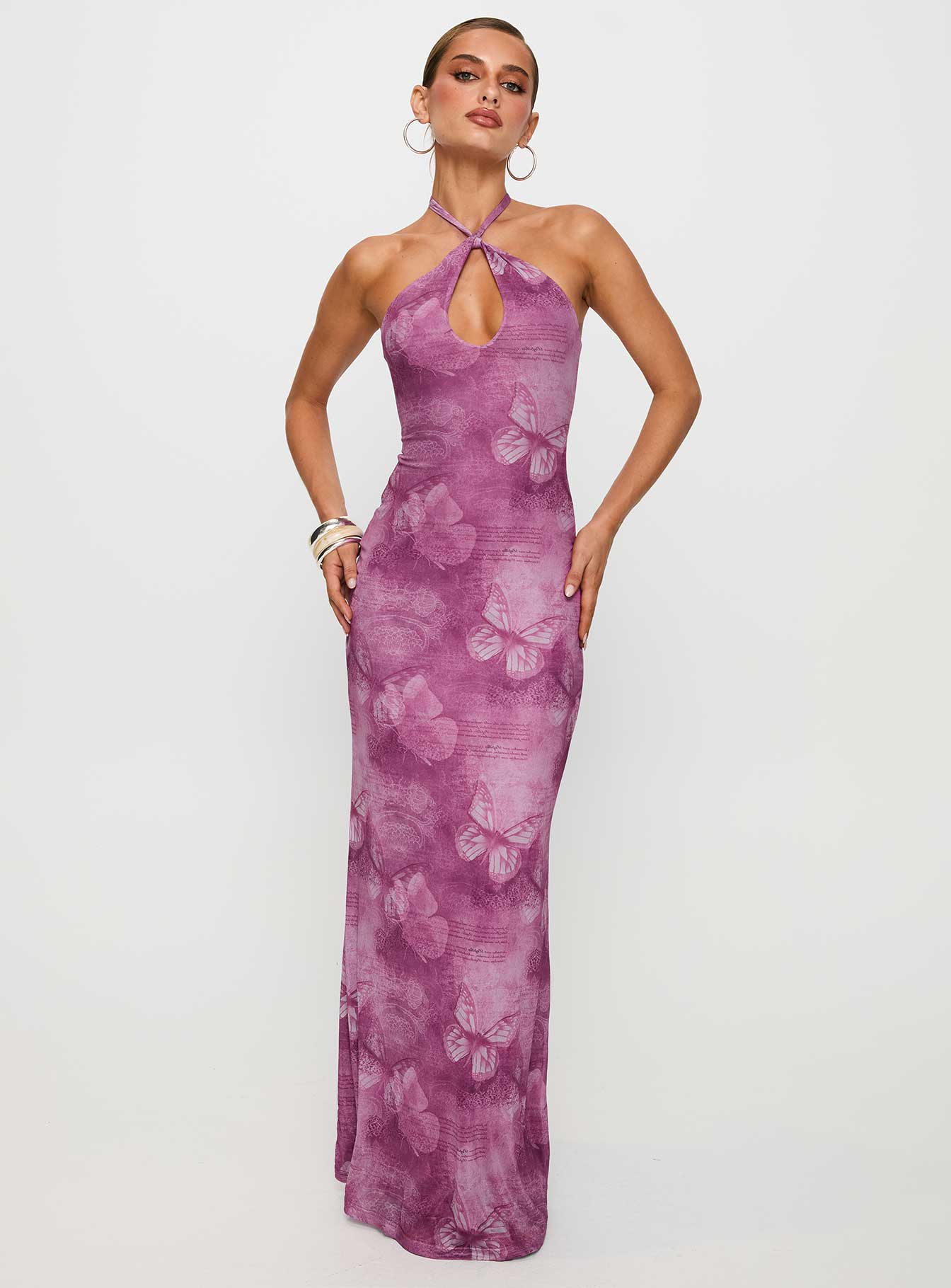 Nuria | Halter Cut-Out Maxi Dress