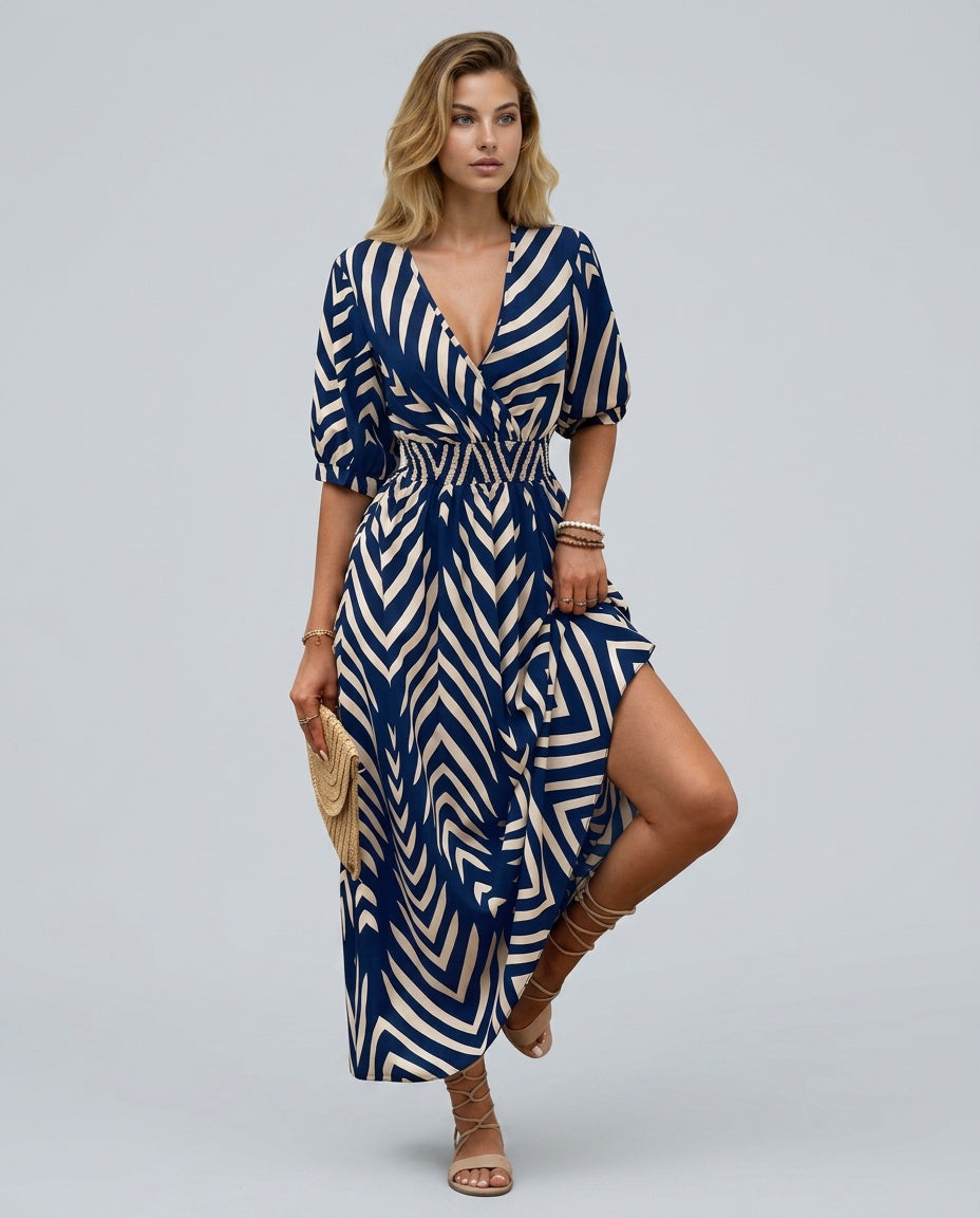 Maisie | Flared Ruffle Short Sleeve Midi Dress