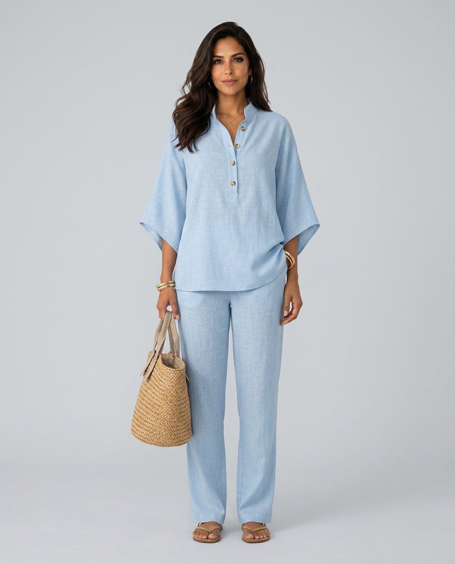 Vivienne | Batwing Sleeve Wide Leg Trouser Set