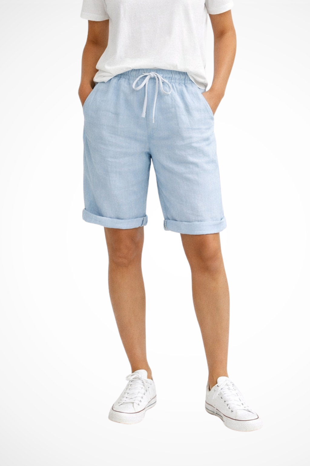 Alejandra | Relaxed Fit Linen-Blend Capri Trousers