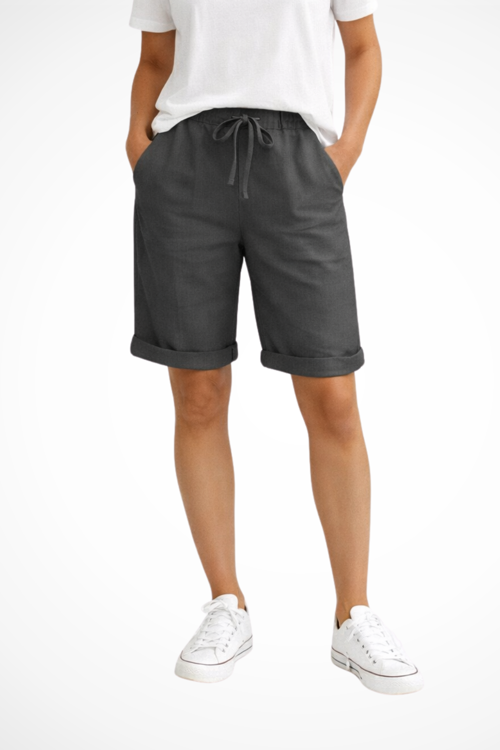 Alejandra | Relaxed Fit Linen-Blend Capri Trousers