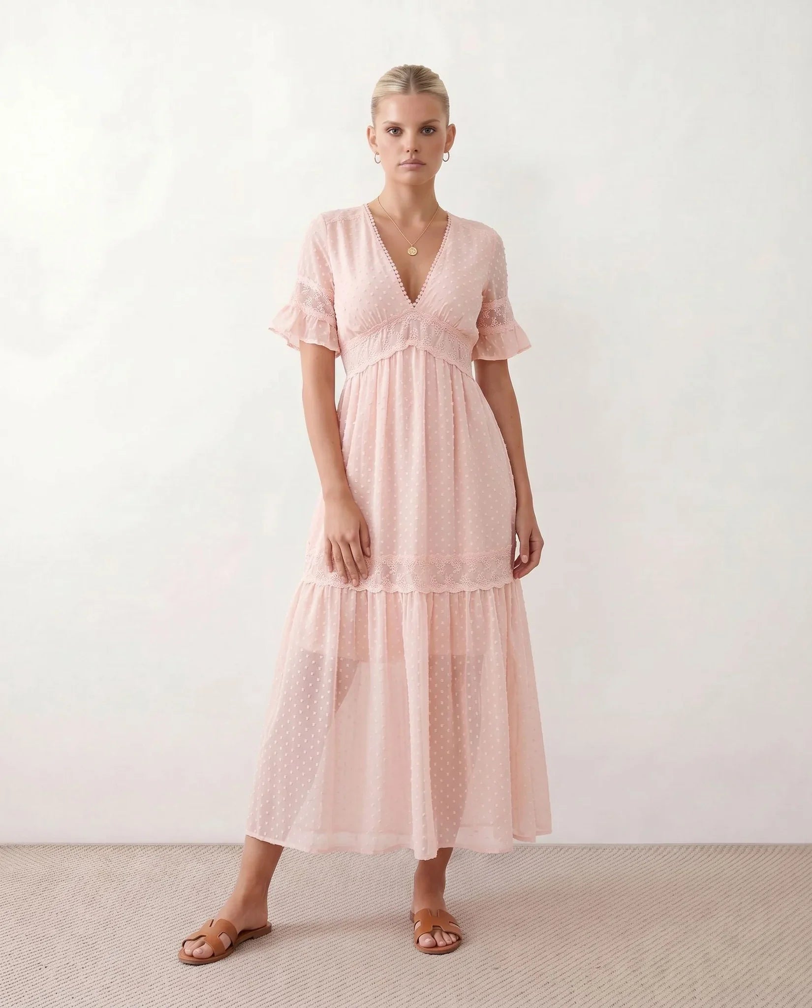 Vera | Polka Dot Empire Waist Maxi Dress
