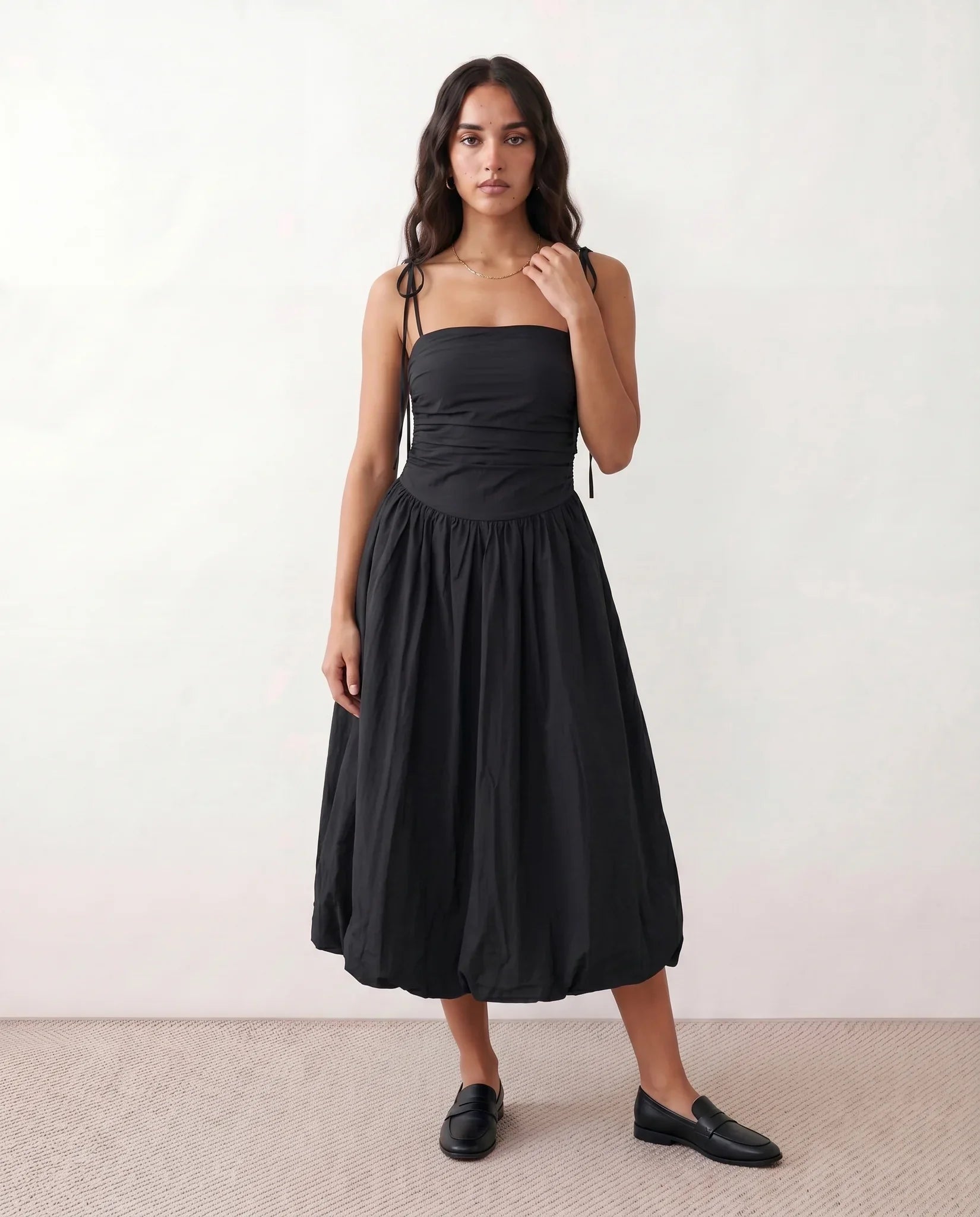 Mabel | Spaghetti Strap Low Back Midi Dress