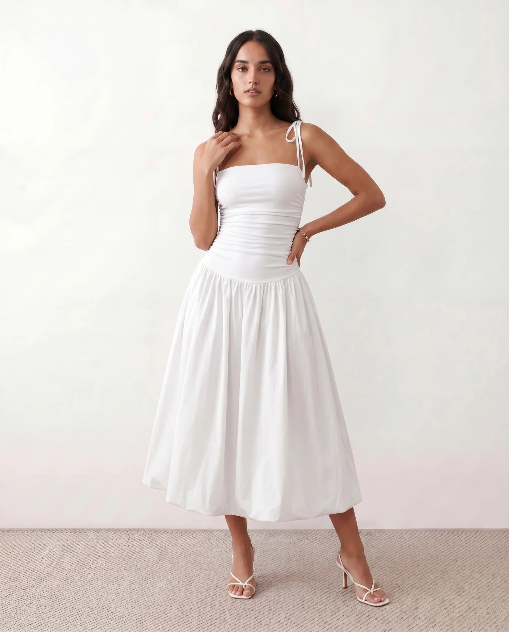 Mabel | Spaghetti Strap Low Back Midi Dress