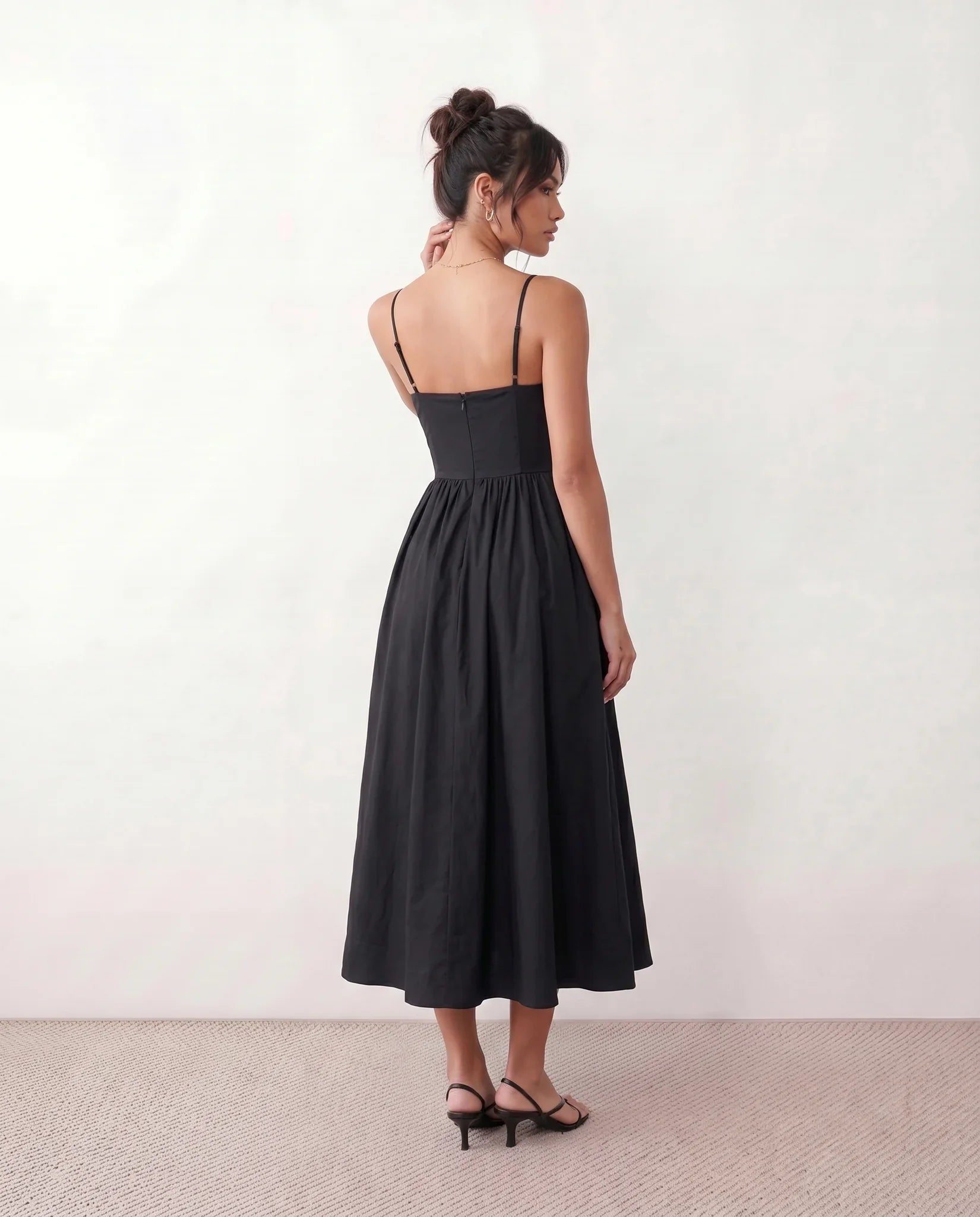 Layla | Spaghetti Strap Low Back Midi Dress