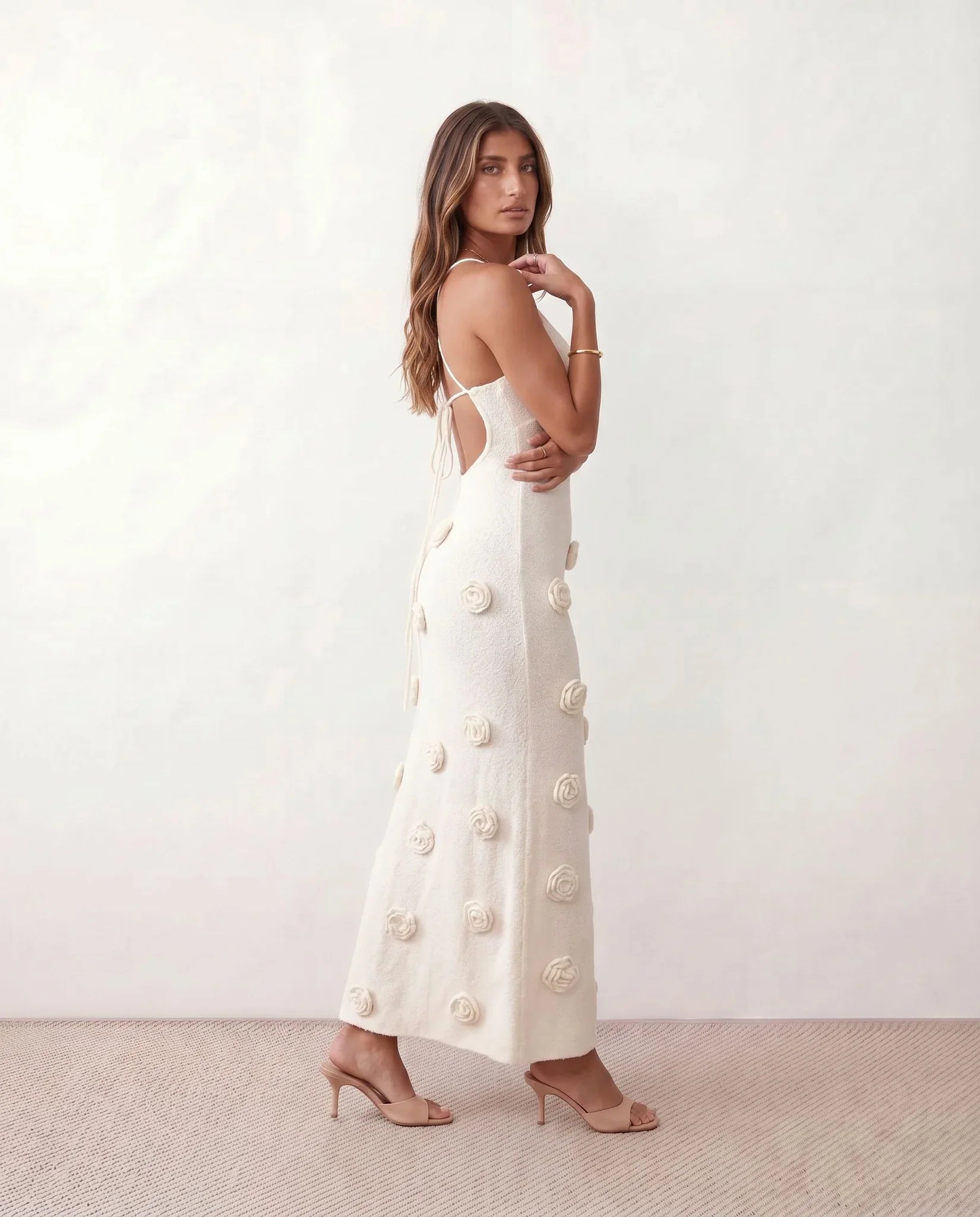 Justine | Spaghetti Strap Open Back Maxi Dress