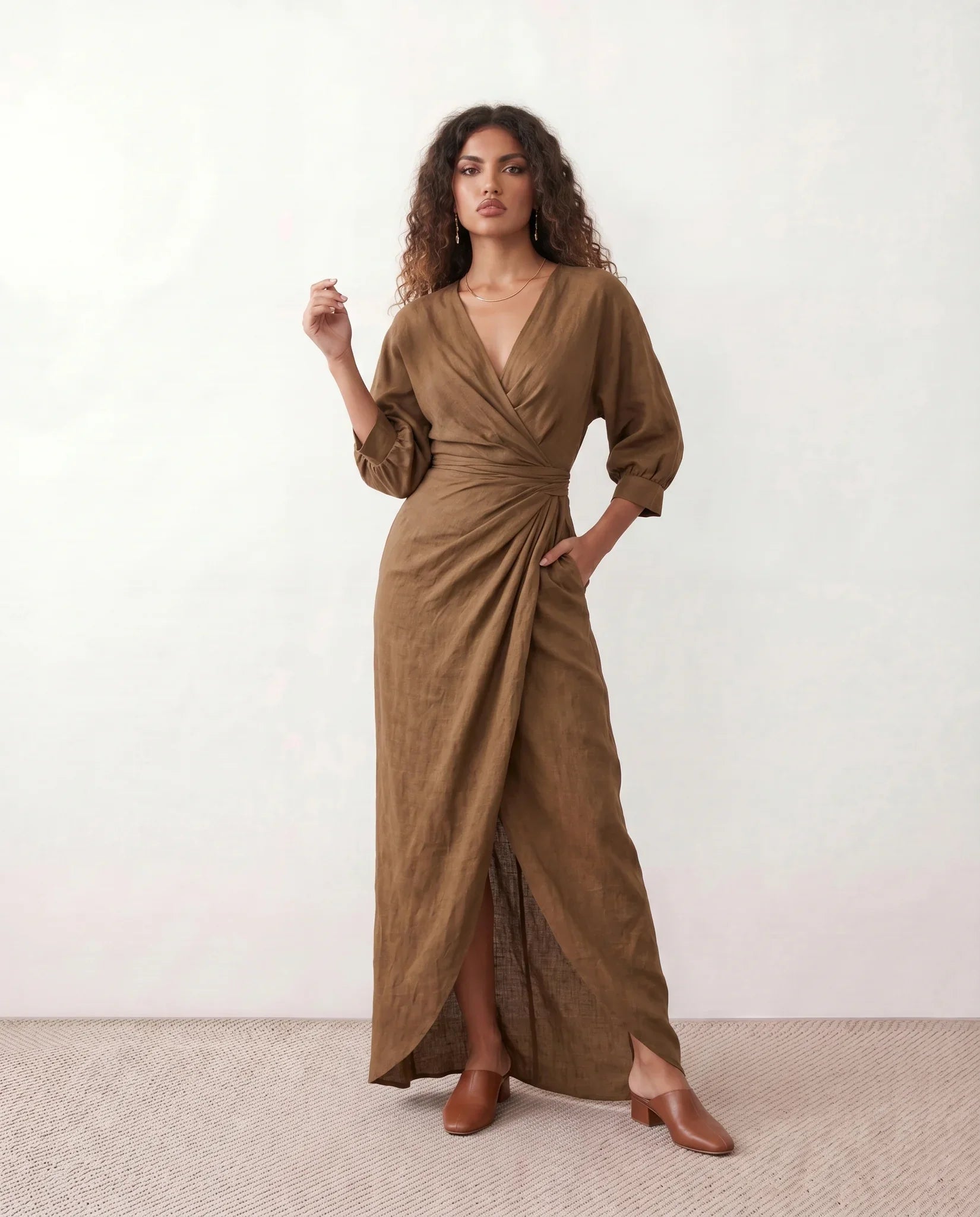 Tamsin | Tie-Back Wrap Maxi Dress