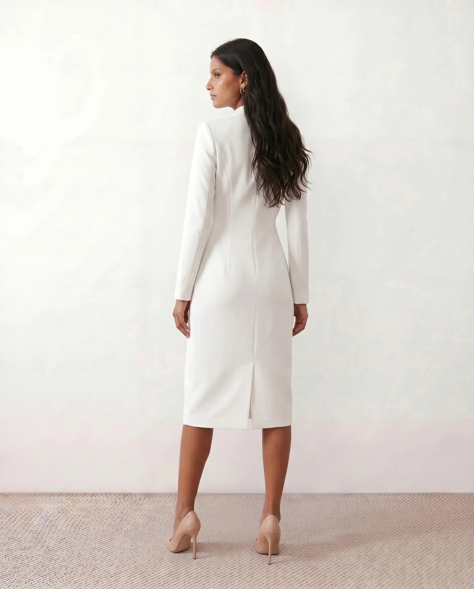 Kaylee | Front Slit Wedding Guest Midi Dress