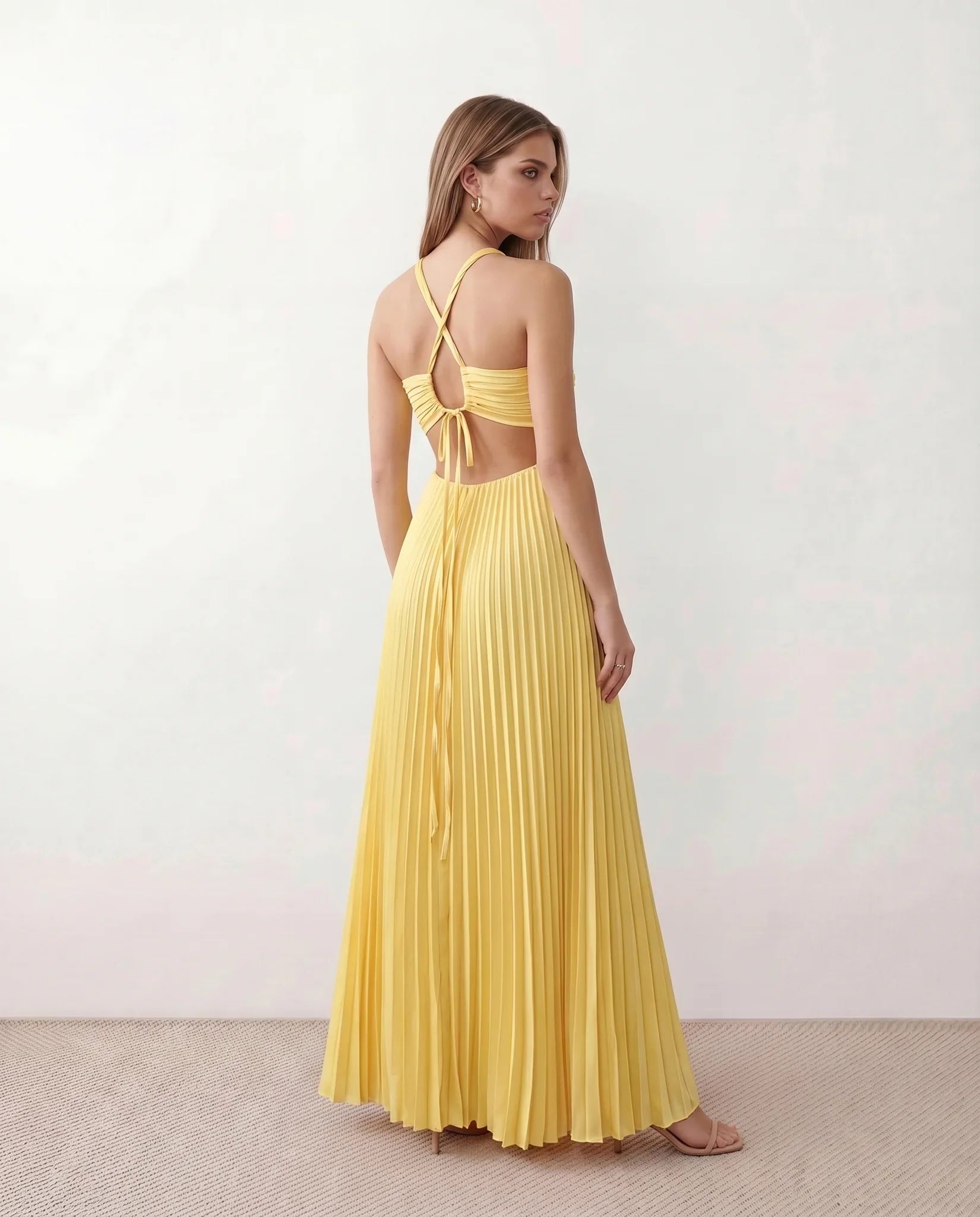 Estella | Pleated Strapless Maxi Dress