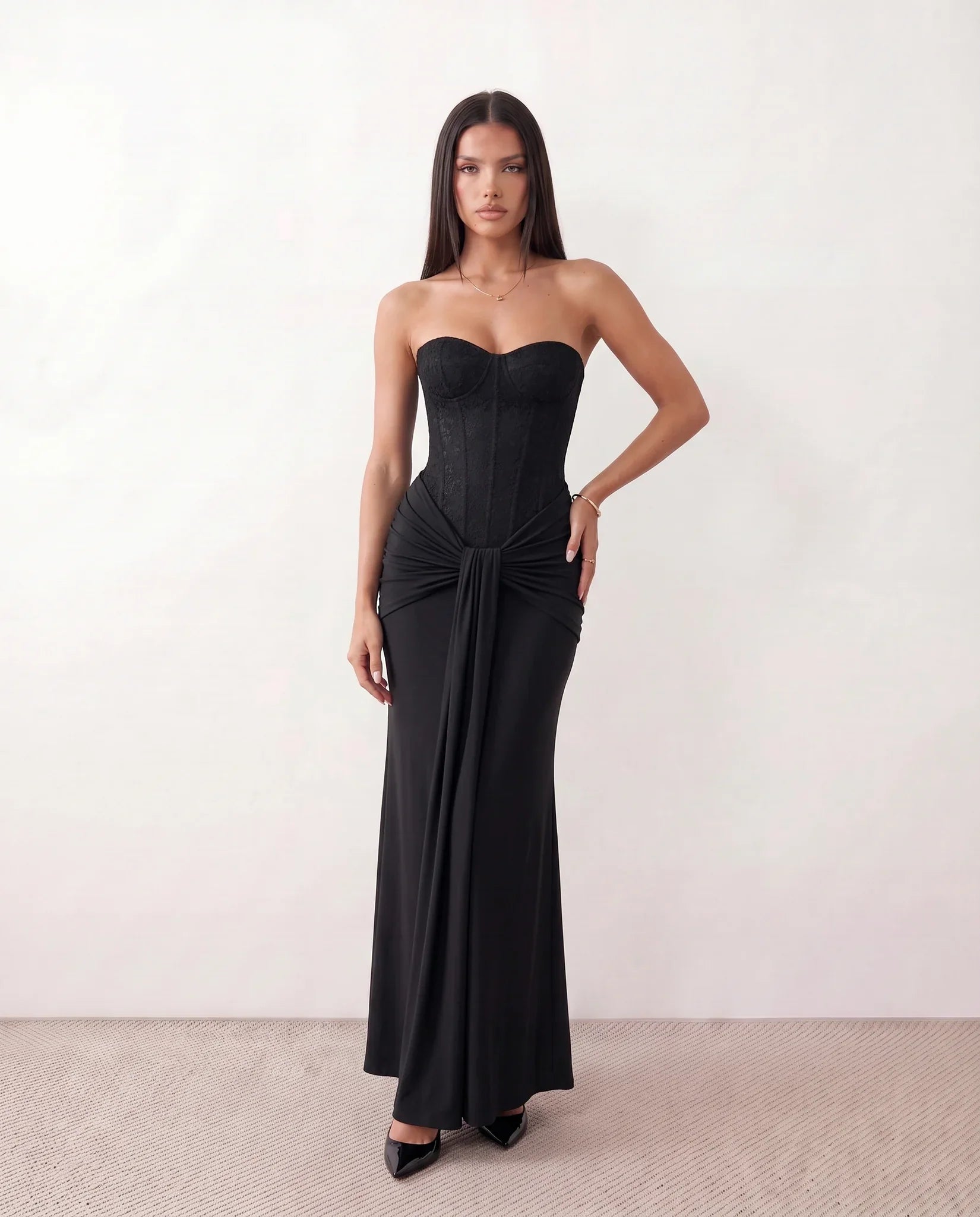 Ulrika | Strapless Sequined Maxi Dress