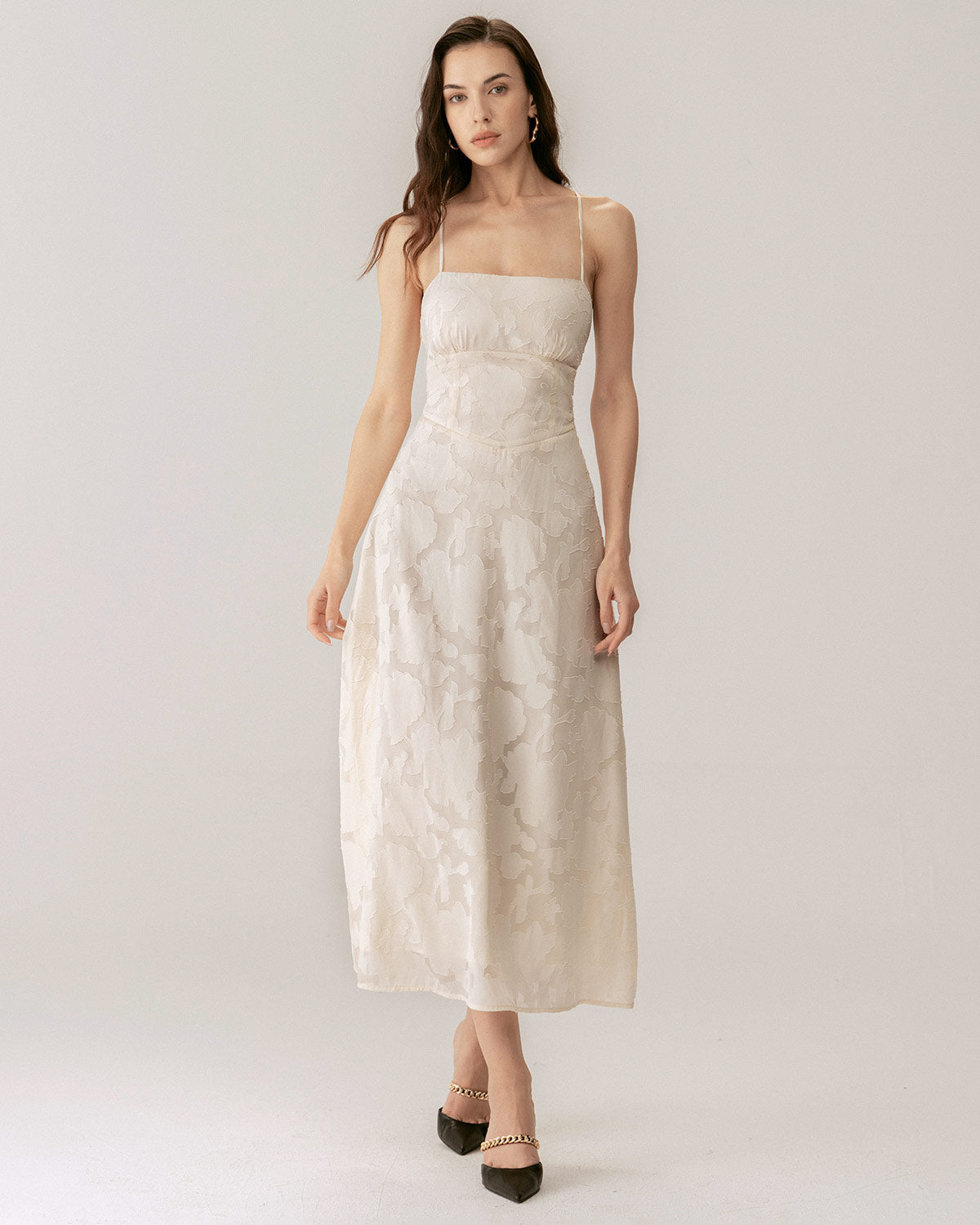 Edith | Jacquard Corset Slip Maxi Dress