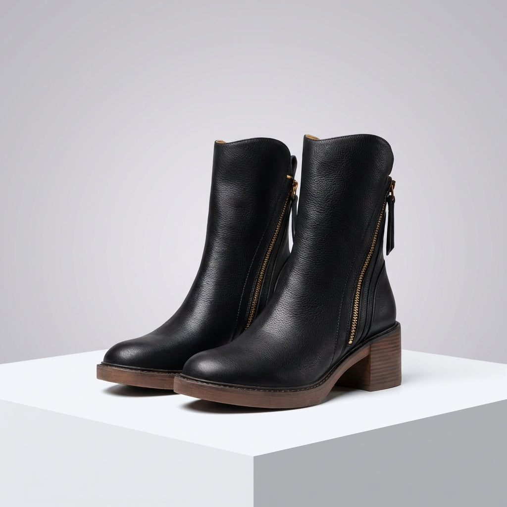 Bellora | Leather-Look Mid Calf Boots