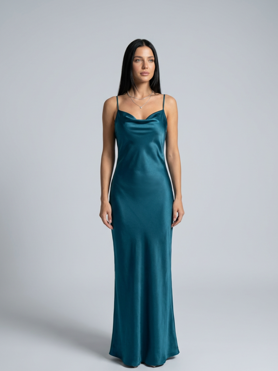 Sia | Cowl Neck Maxi Dress with Open Back