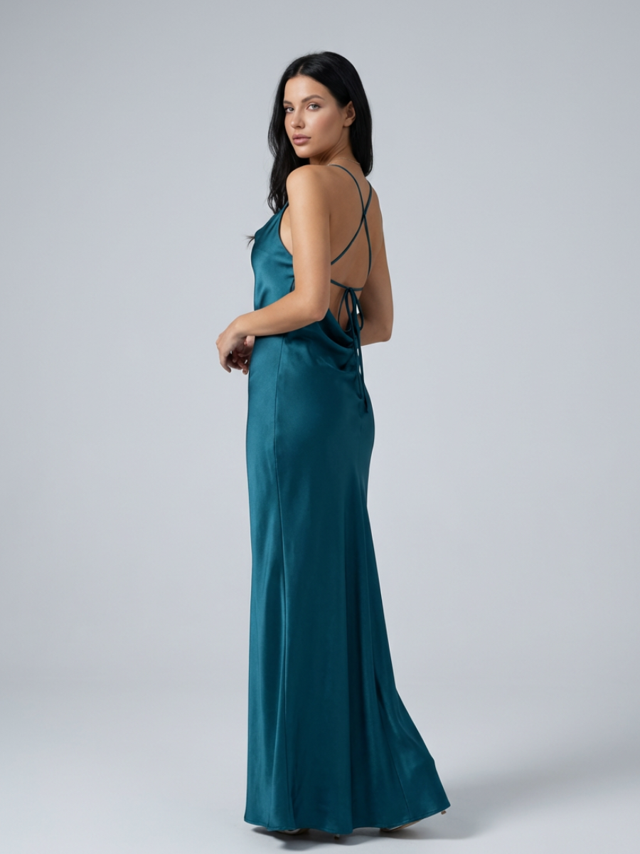 Sia | Cowl Neck Maxi Dress with Open Back