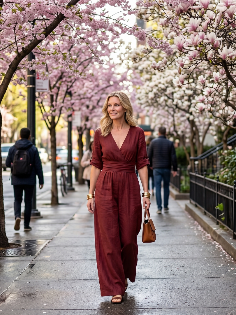 Alejandra | Cross Front Wide Leg Jumpsuit