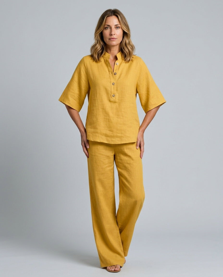Leticia | Linen-Blend Co-ord Two-Piece Set