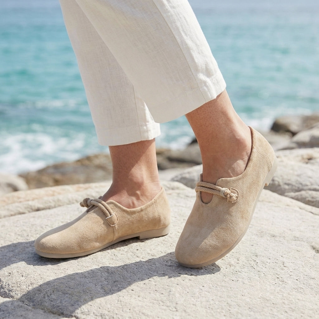 Belen | Cushioned Insole Suede-Look Loafers