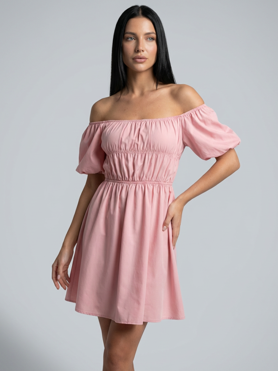 Madison | Off-Shoulder Mini Dress with Puff Sleeves