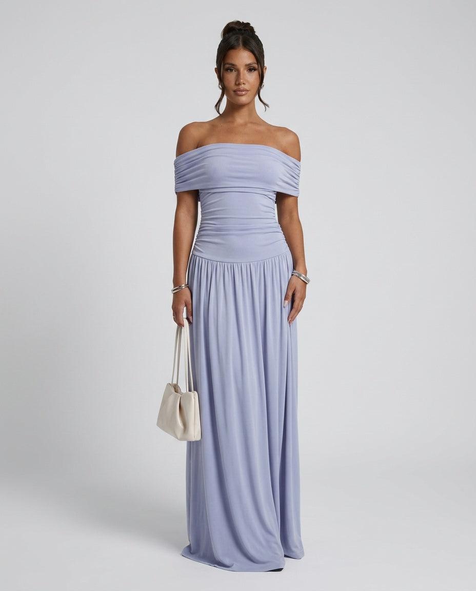 Zara | Strapless Ruched Pleated Maxi Dress