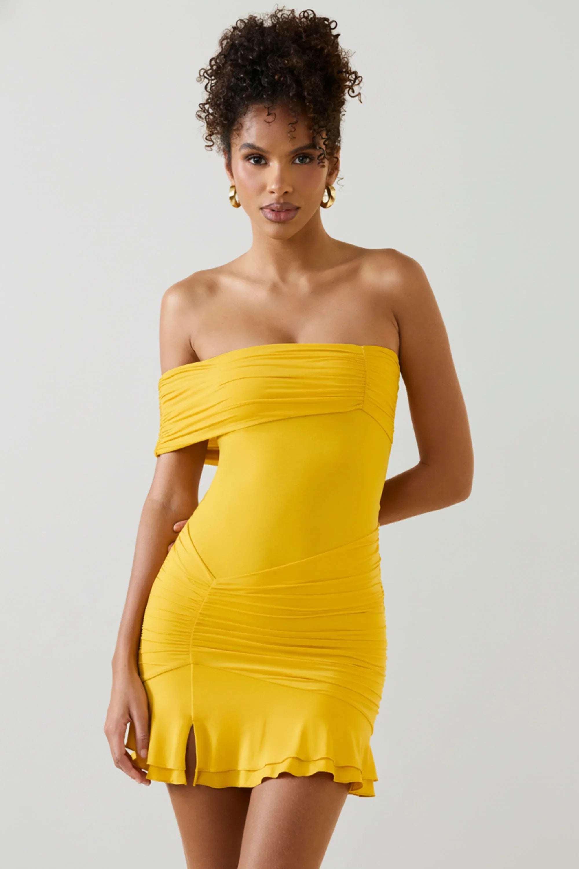 Ellie | Off-Shoulder Ruched Mini Dress