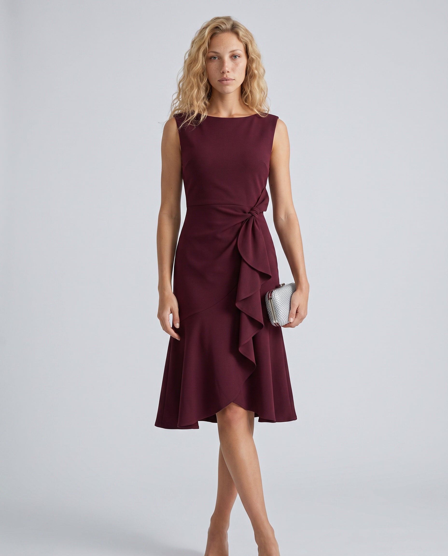 Tatum | Ruffle Hem Wrap Midi Dress