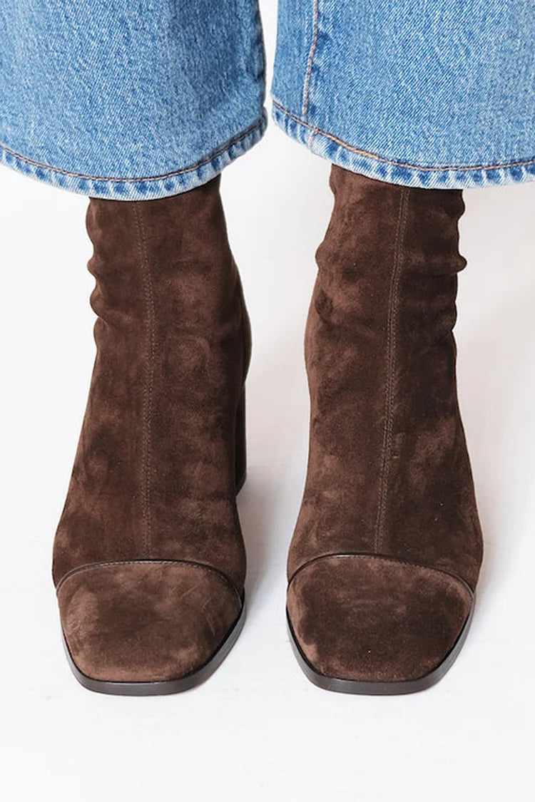 Adriana | Suede-Look Heeled Ankle Boots