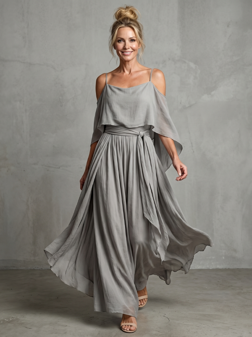 Nadia | Layered Cold Shoulder Wide Leg Co-ord Set