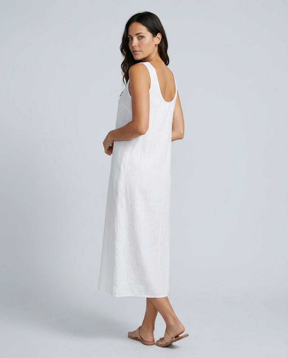 Julieta | Sleeveless Relaxed Cotton-Blend Midi Dress