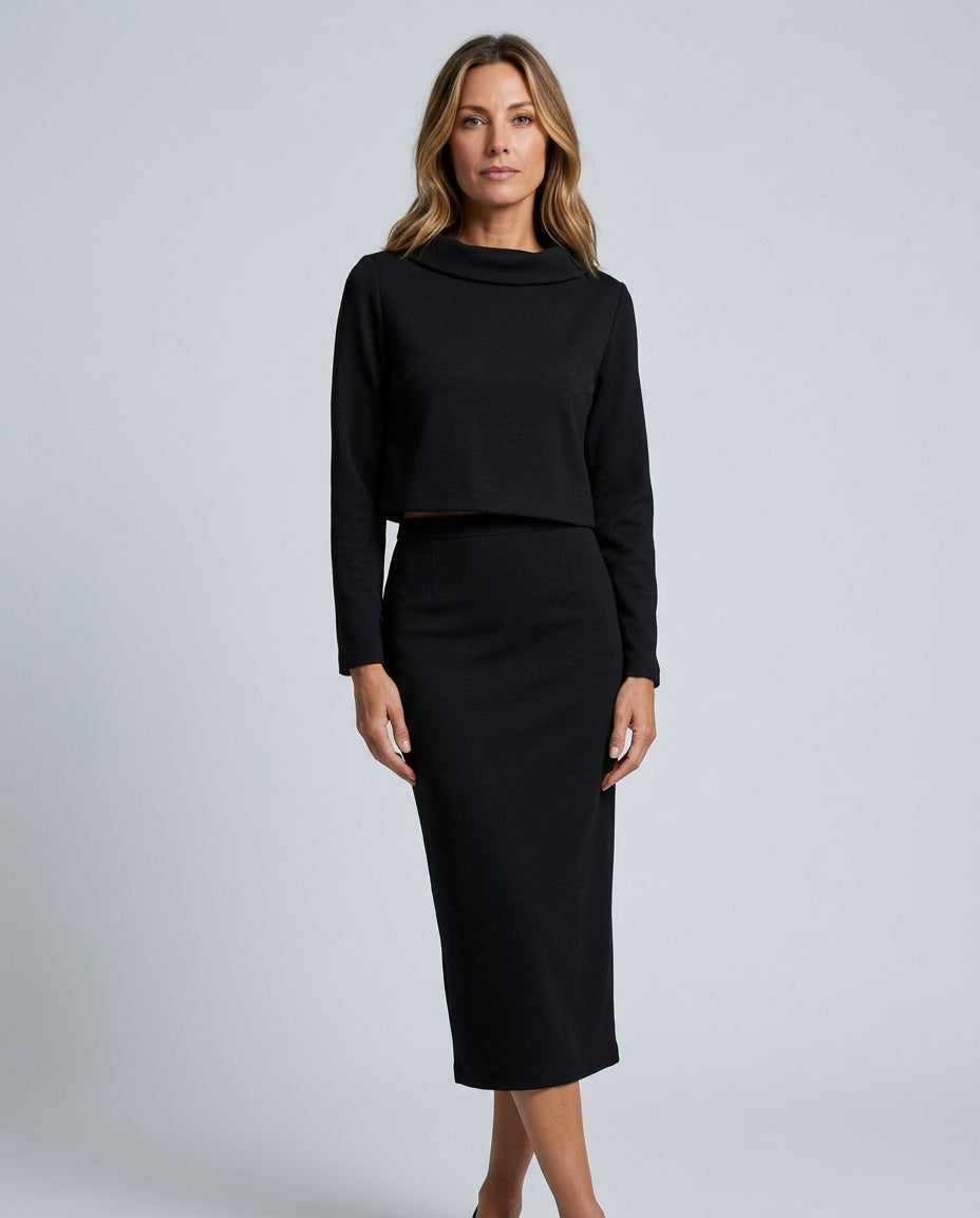 Alejandra | Boat Neck 3/4 Sleeve Midi Co-ord Set