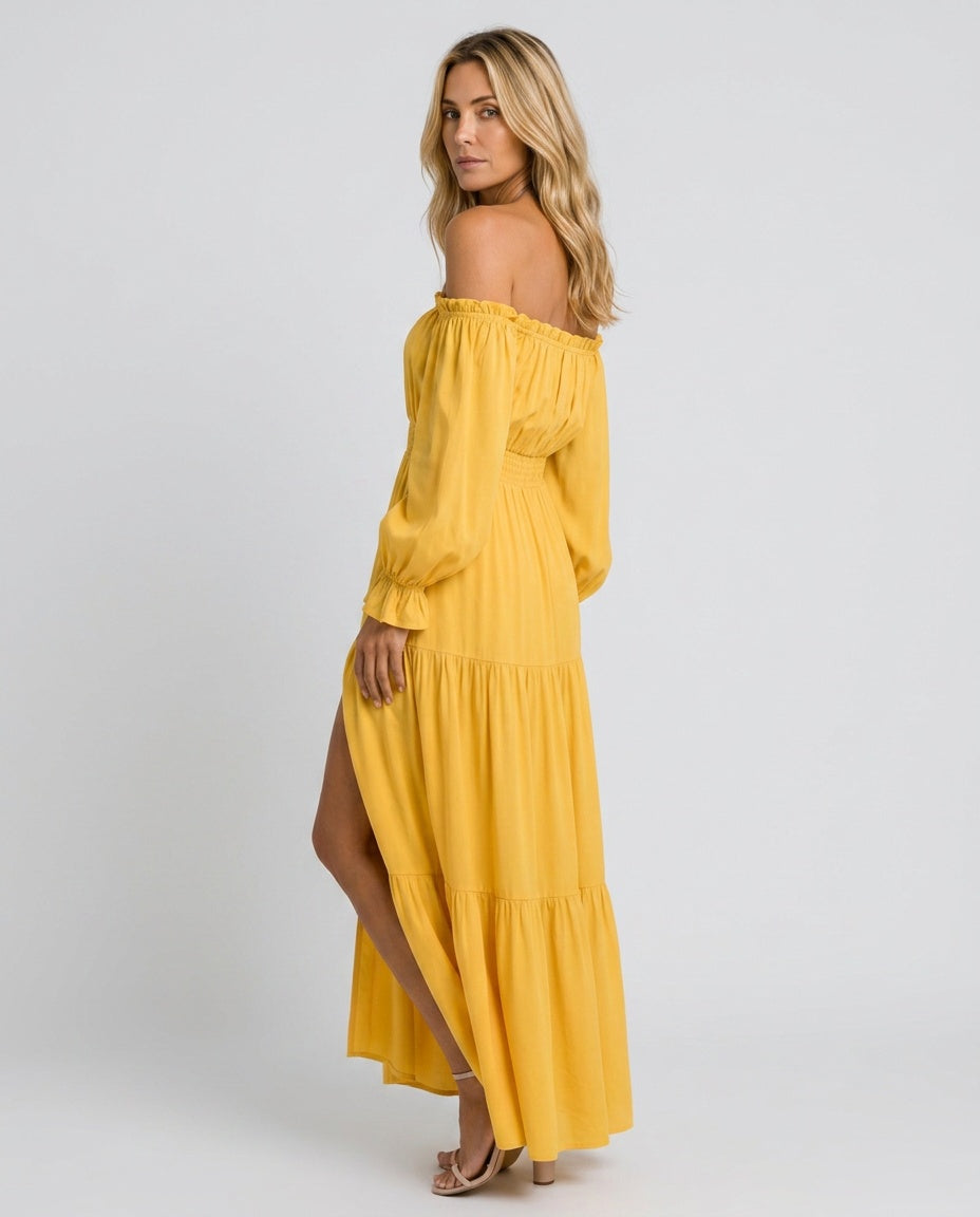 Sofia | Off-Shoulder Tiered Boho Maxi Dress