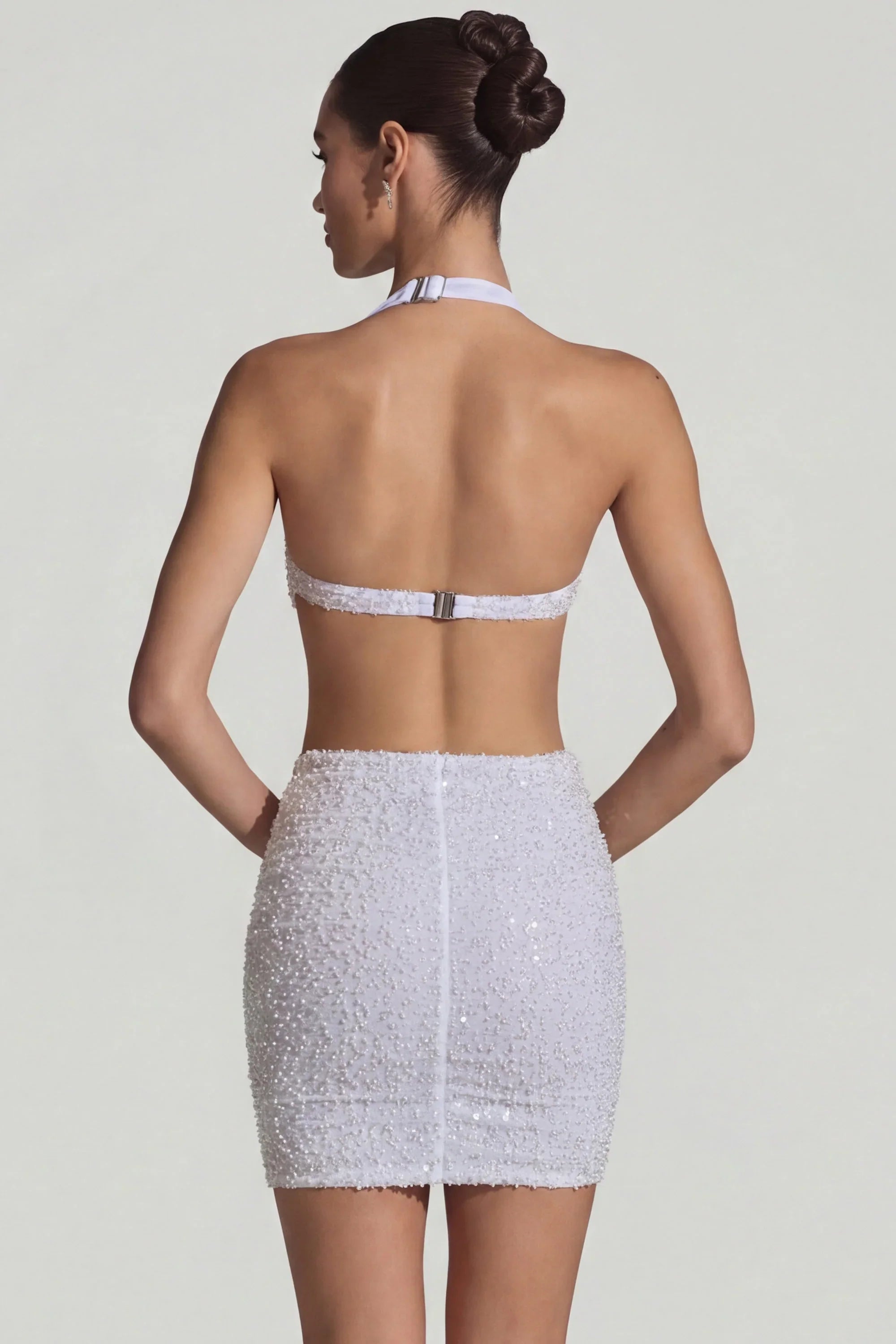 Camila | Embellished Cut-Out Halterneck Mini Dress