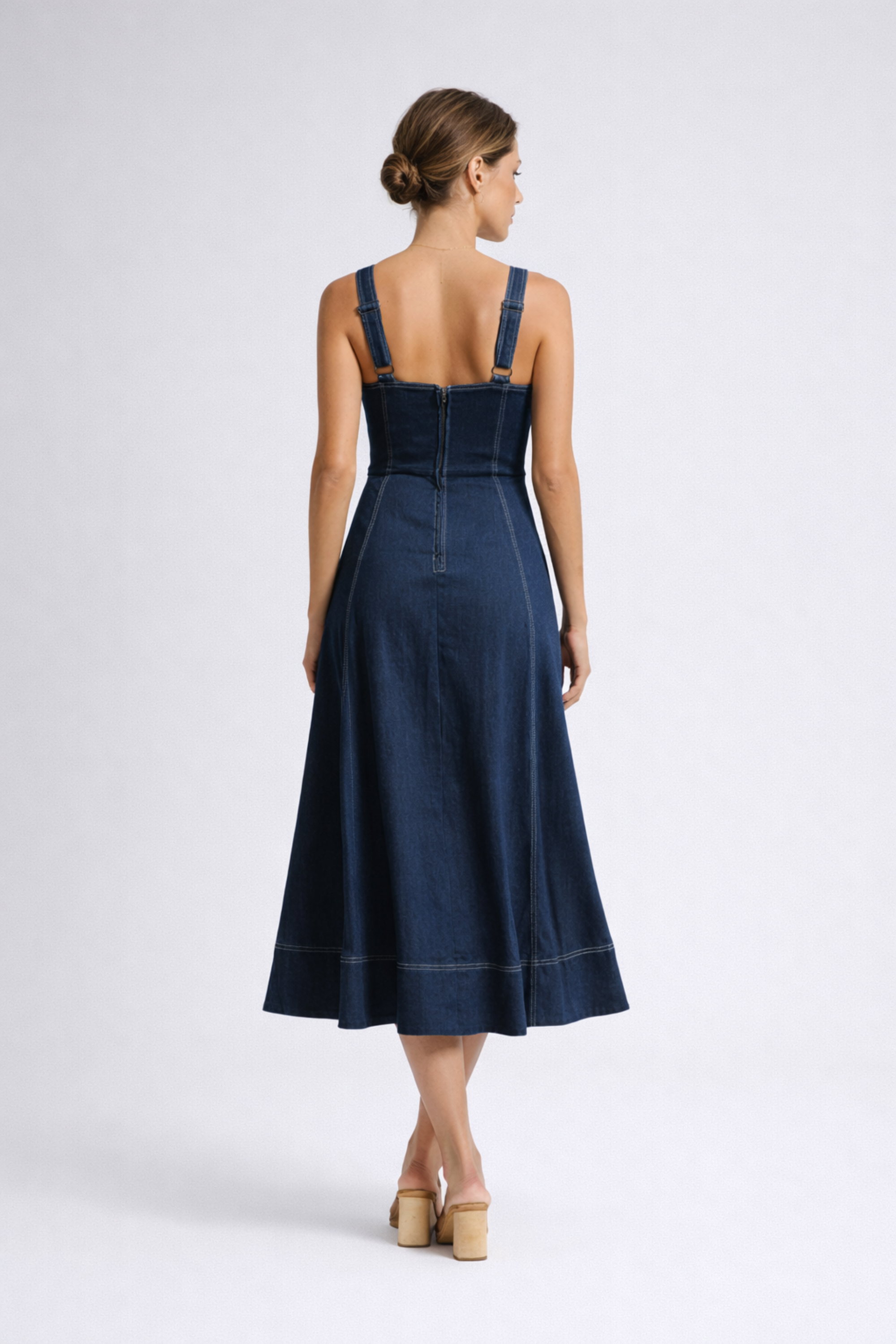 Romy | Denim Midi Dress