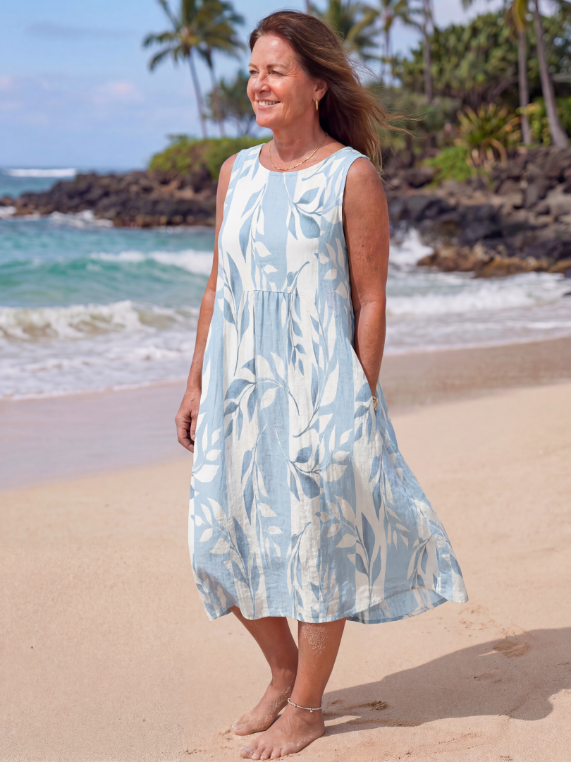 Seraphina | Relaxed Flowy Light Blue Midi Dress