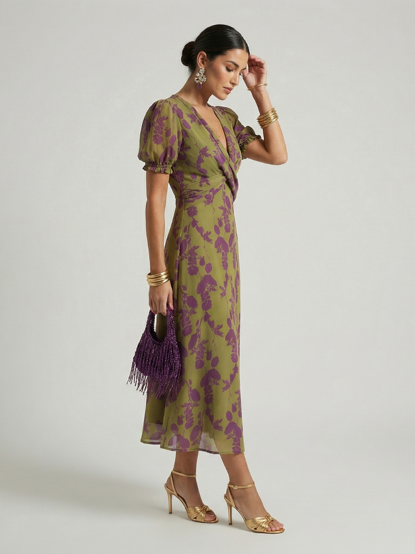 Kira | Relaxed Floral Print Midi Dress