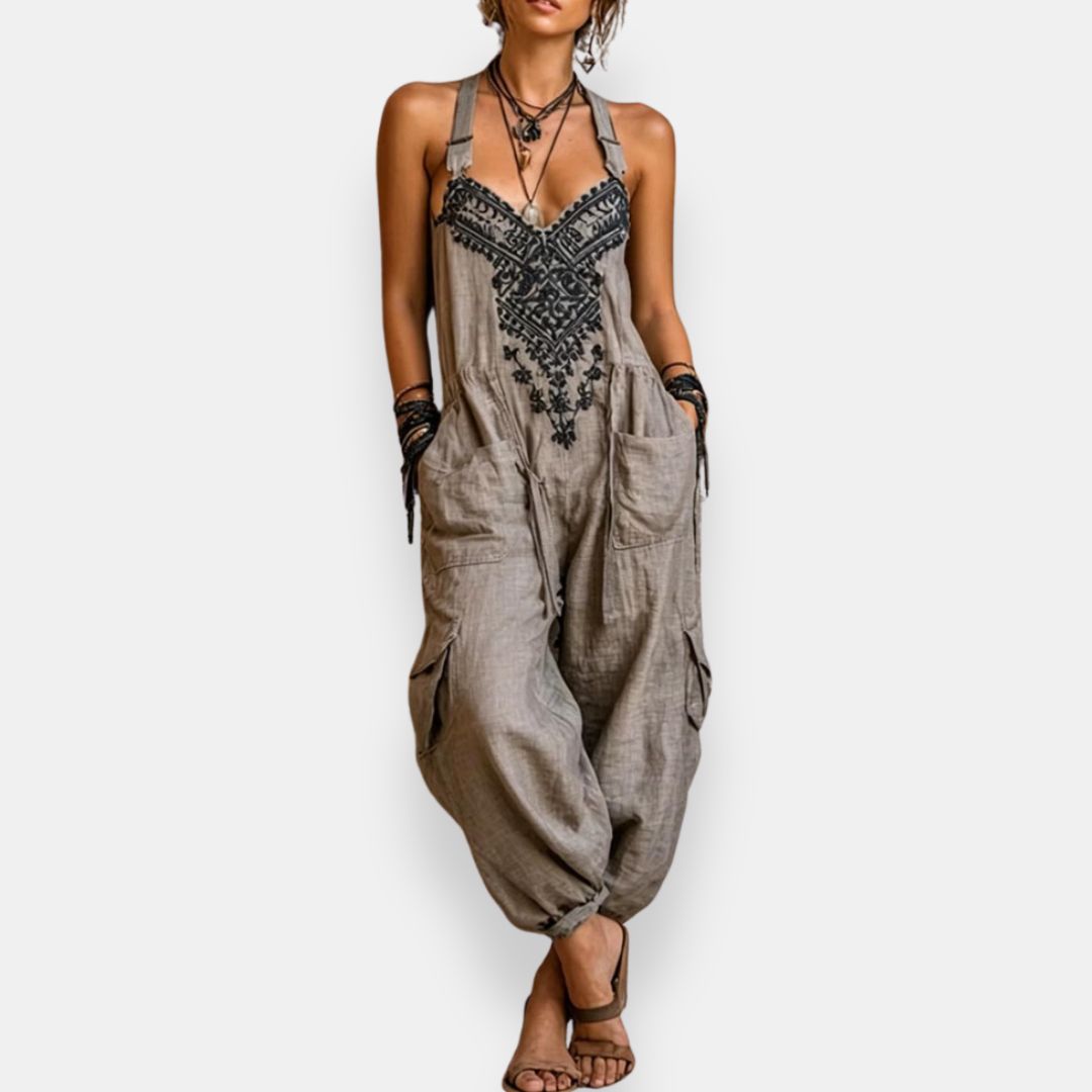 Lila | Boho Embroidered Jumpsuit