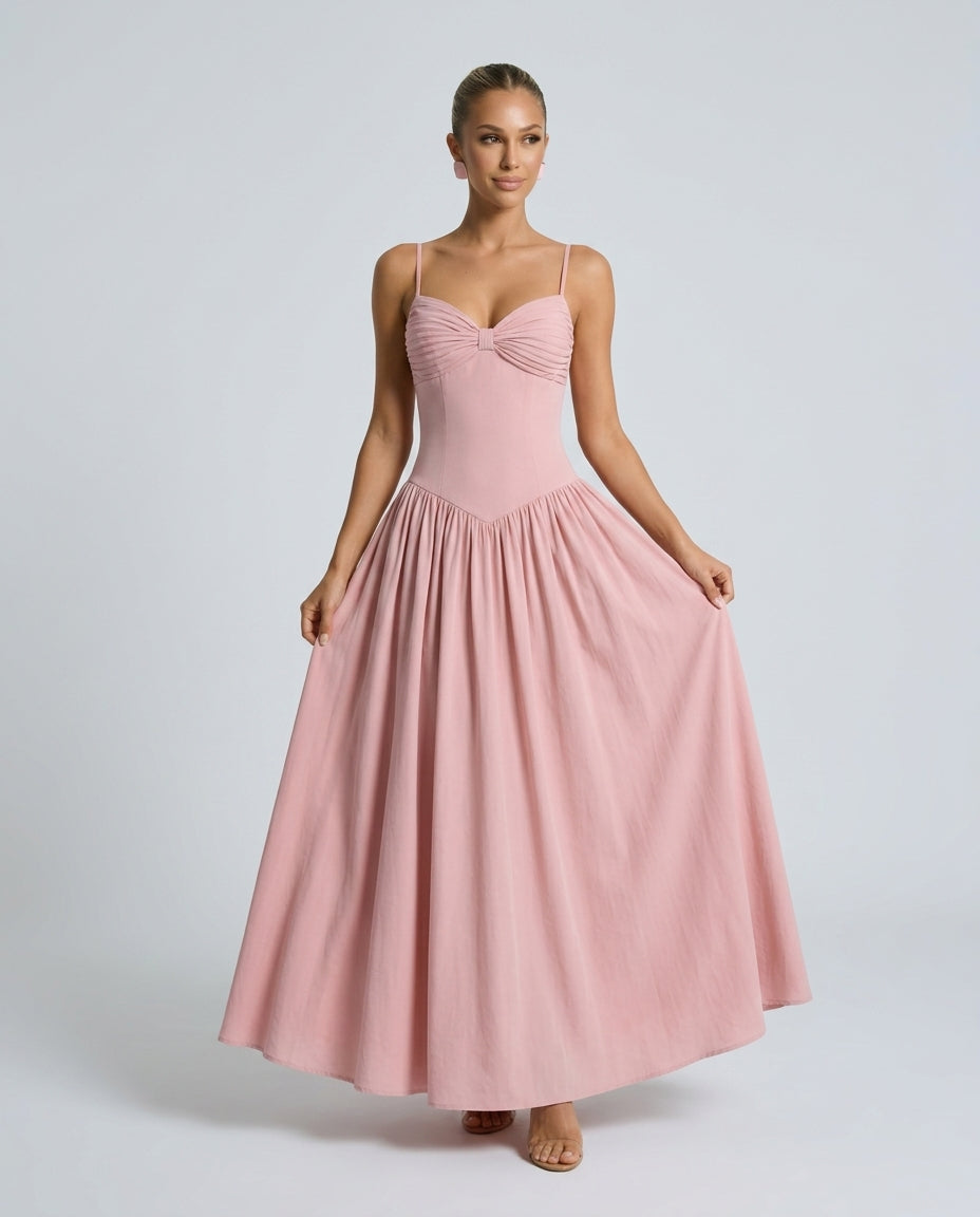 Josephine | Ruched Sweetheart Drop Waist Maxi Dress