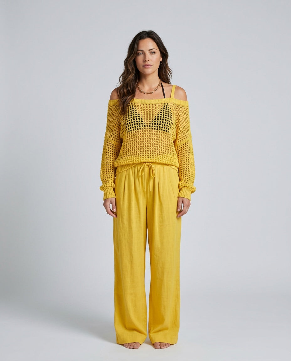 Chloe | Textured Off-Shoulder Two-Piece Set