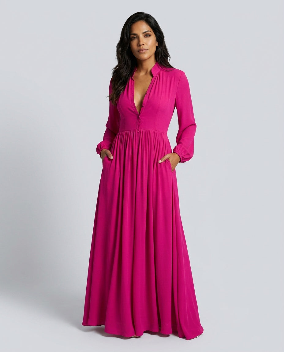 Hadley | Lantern Sleeve Maxi Dress