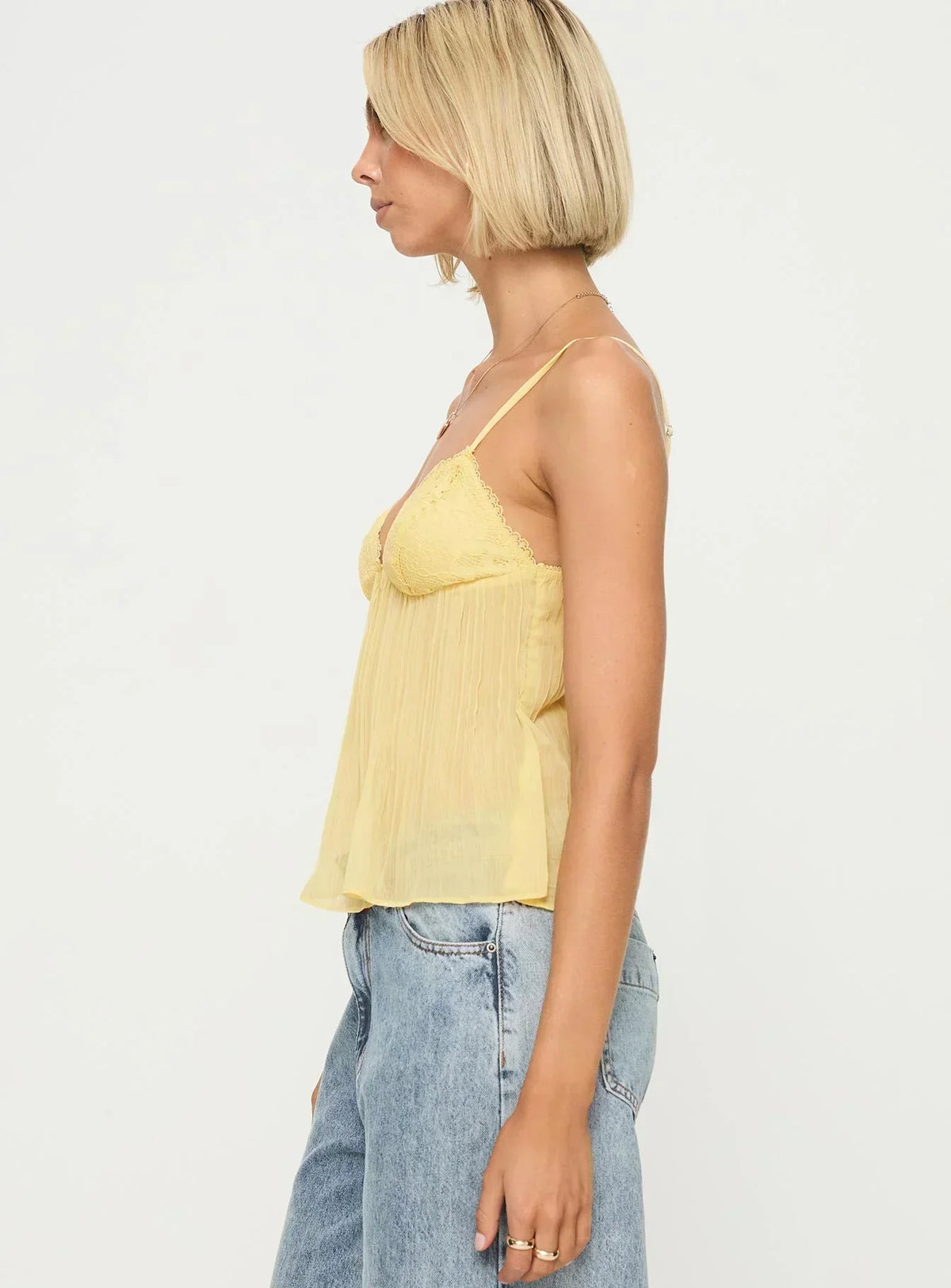 Soleil | Pleated Sweetheart Spaghetti Strap Top