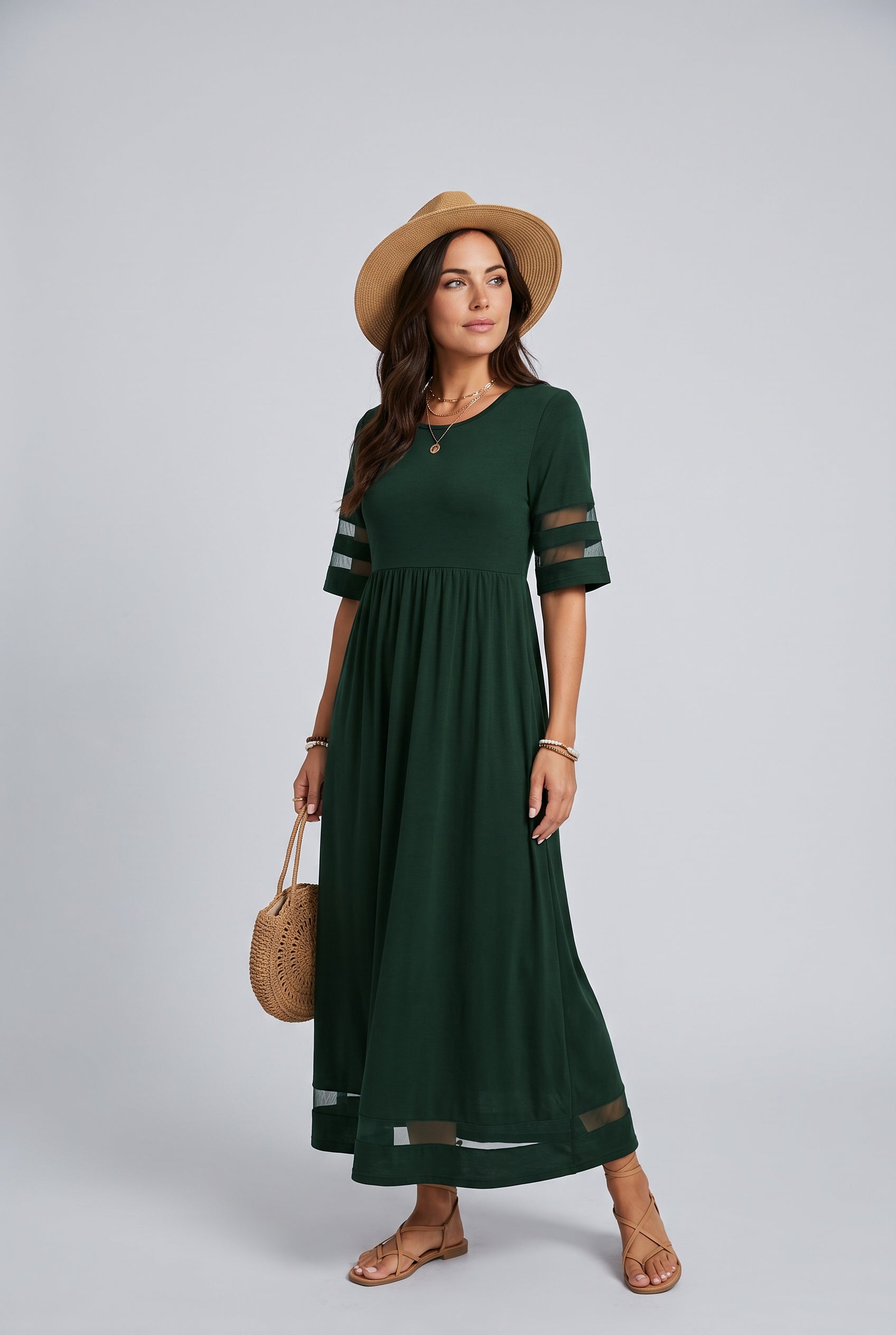 Talia | Round Neck Relaxed Maxi Dress
