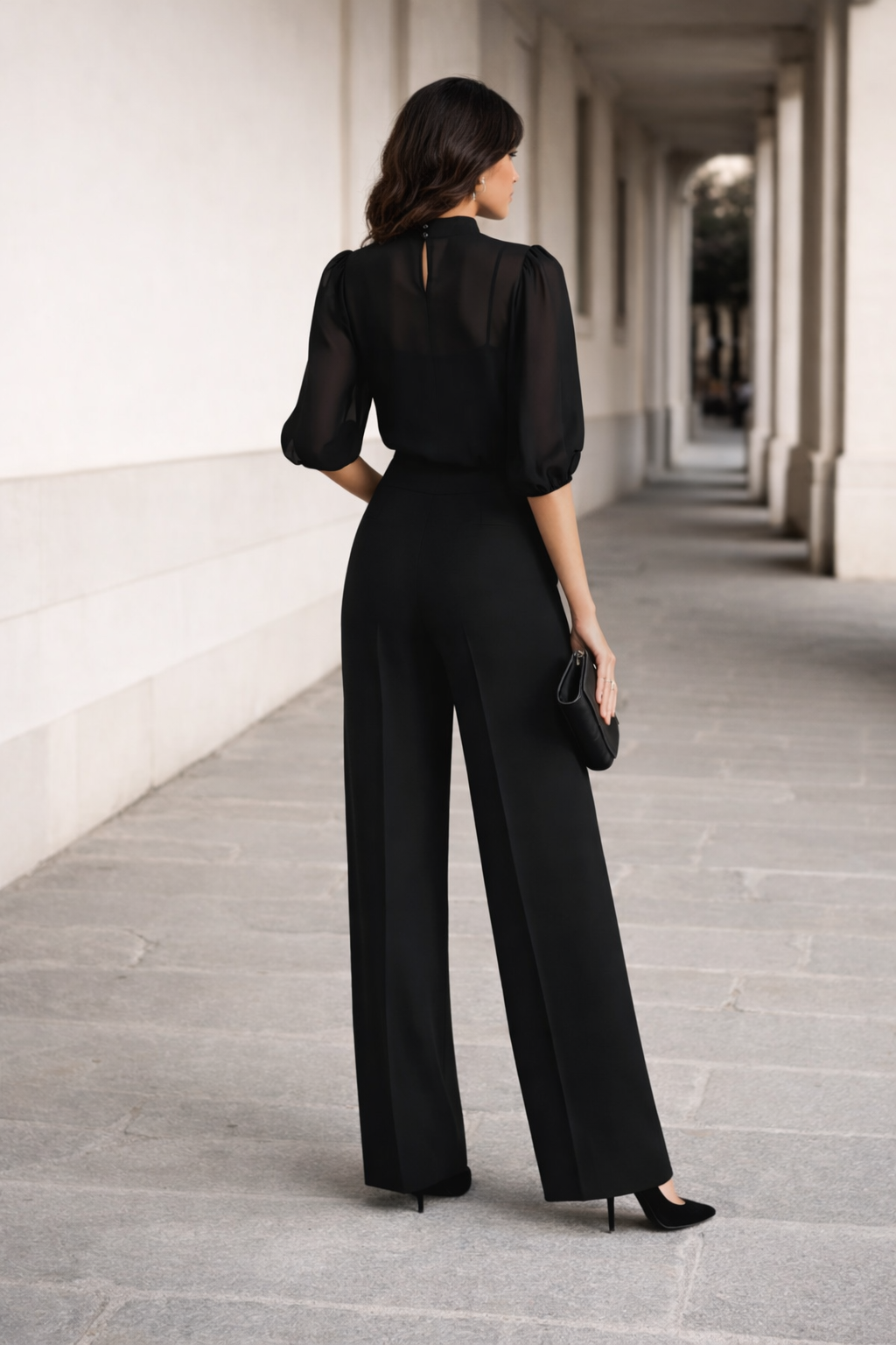 Billie | Sheer Camisole Wide Leg Three-Piece Set