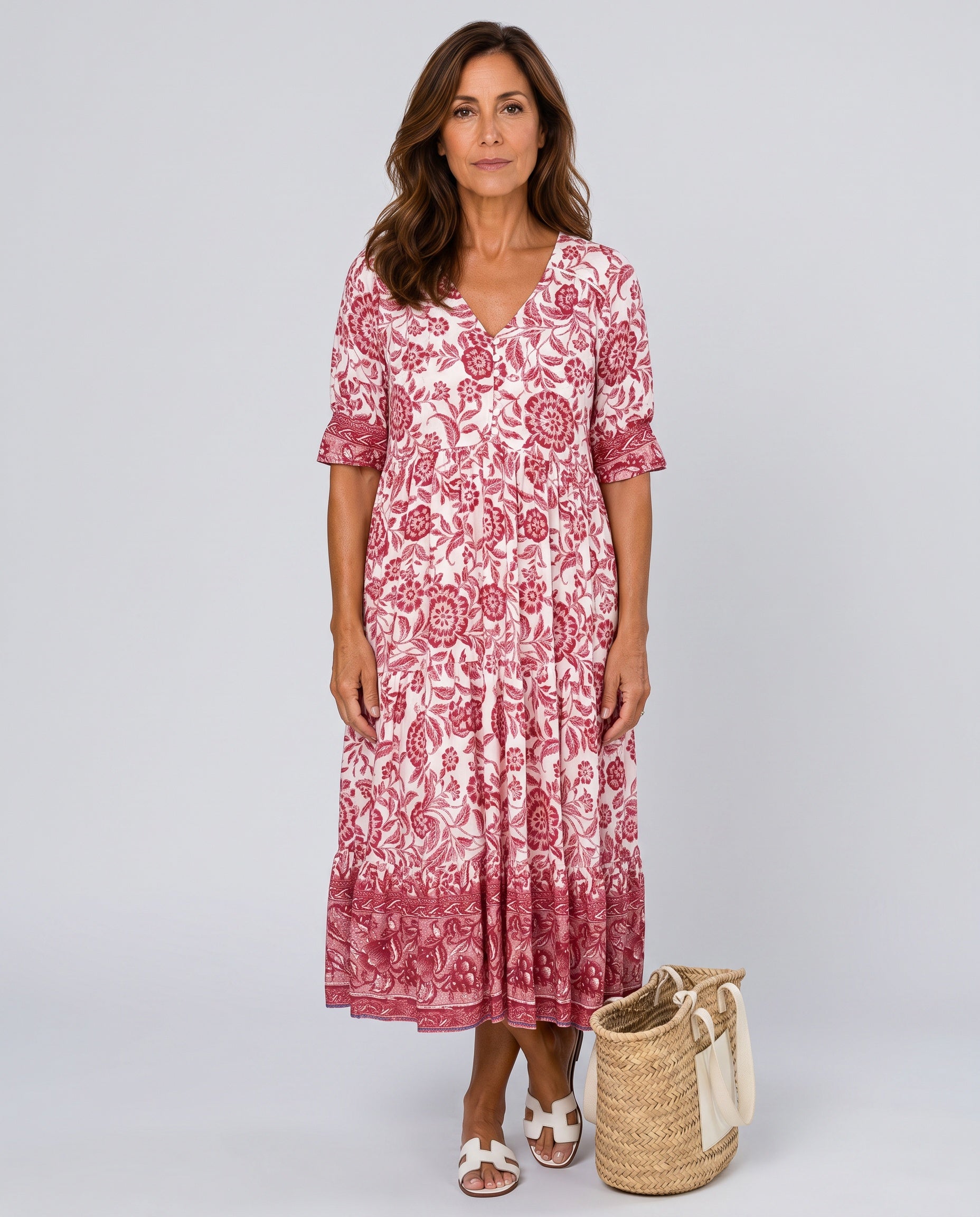 Sadie | Floral V-Neck Summer Maxi Dress