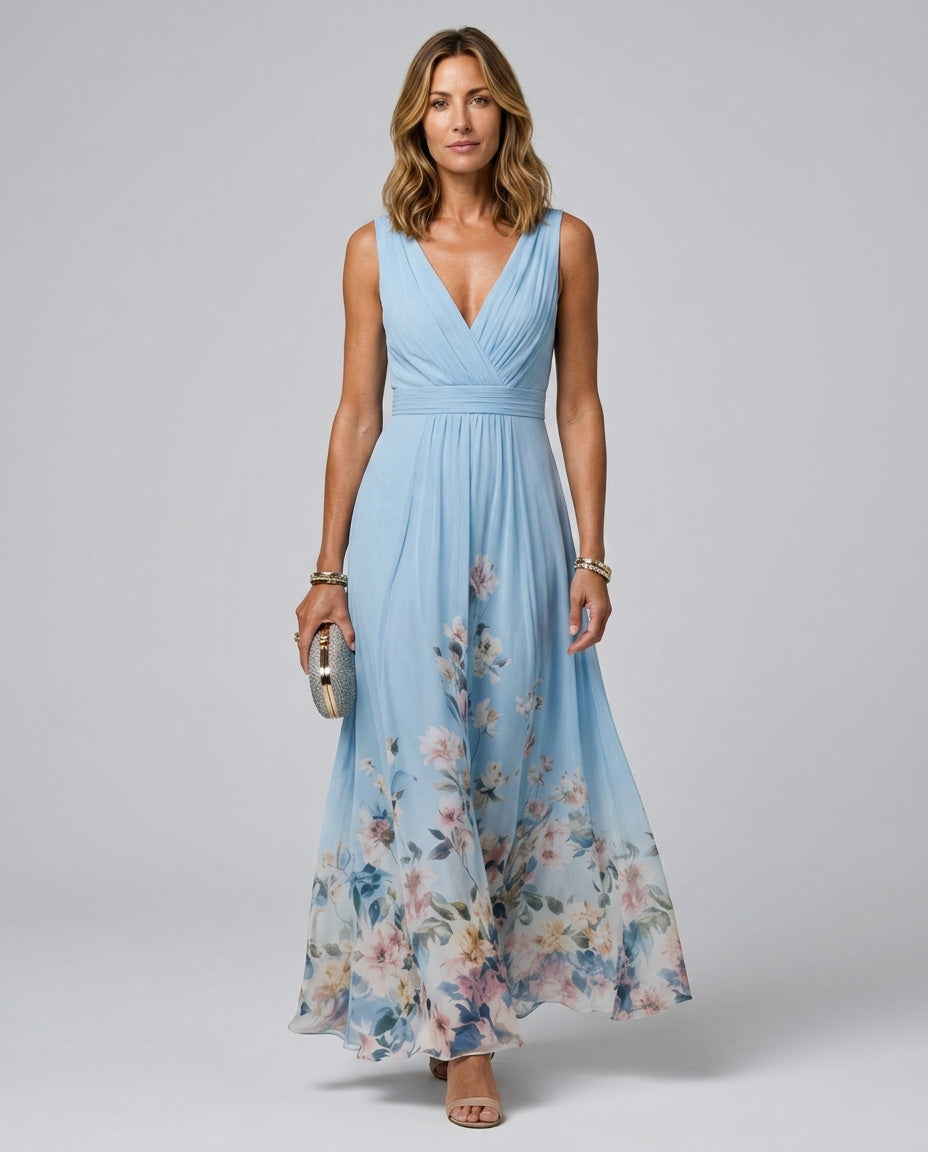 Vivienne | Floral Print Flowing Maxi Dress
