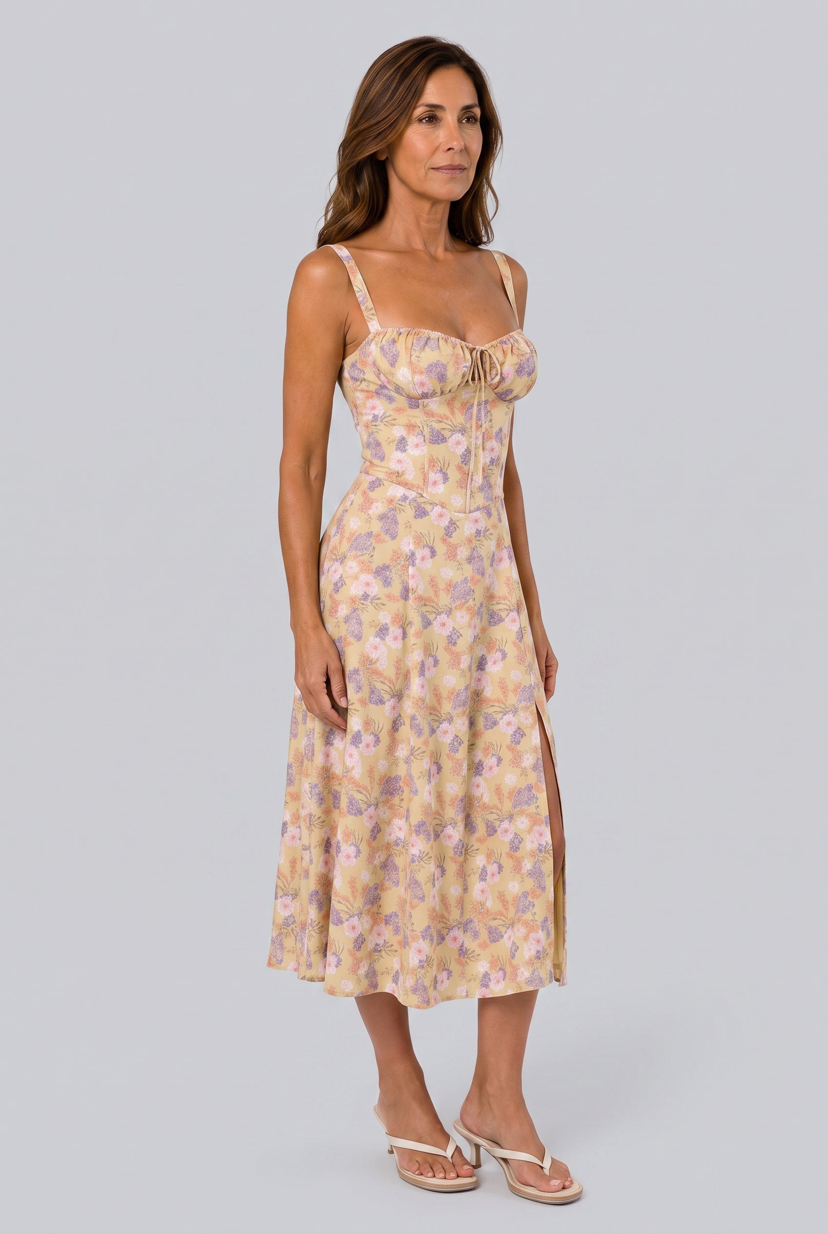 Thea | Fitted Defined-Waist Midi Dress