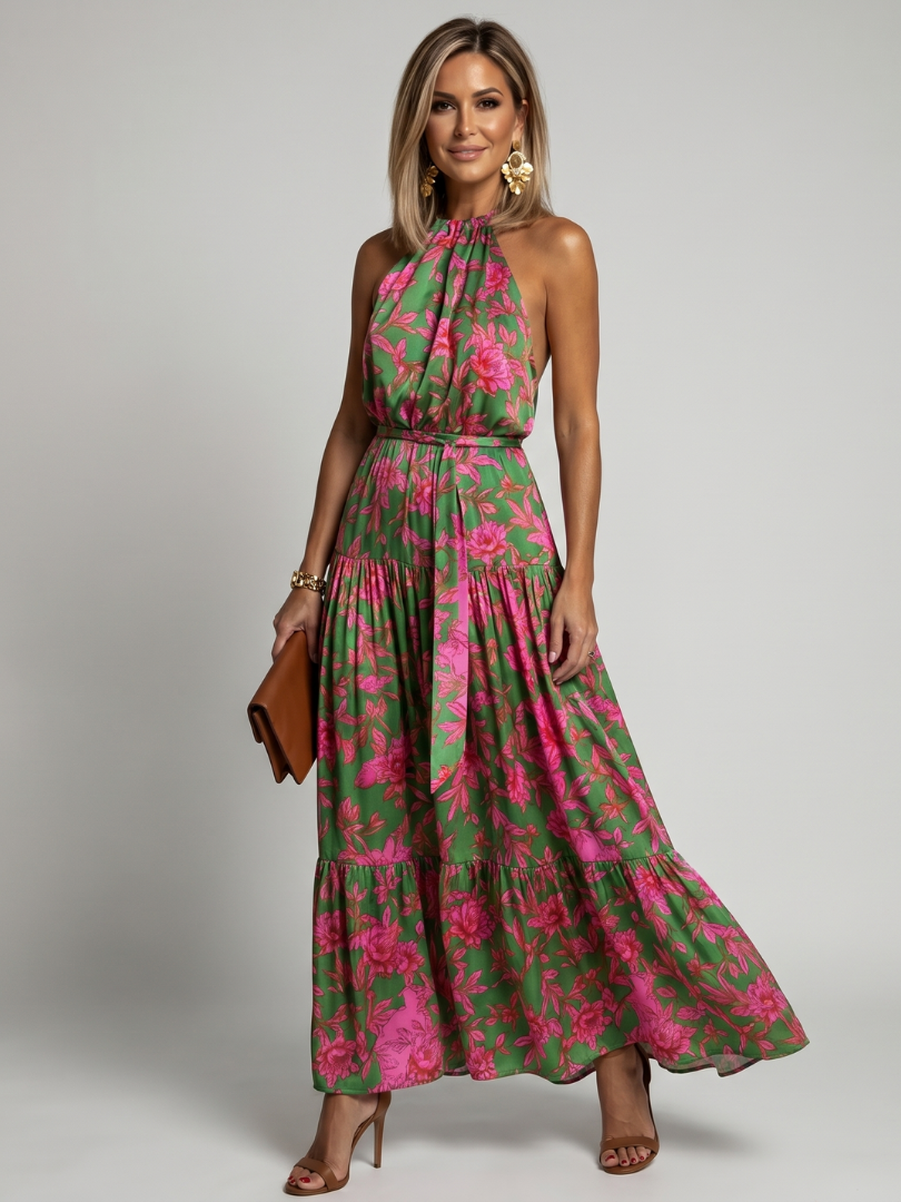 Gemma | Draped Halter Midi Dress
