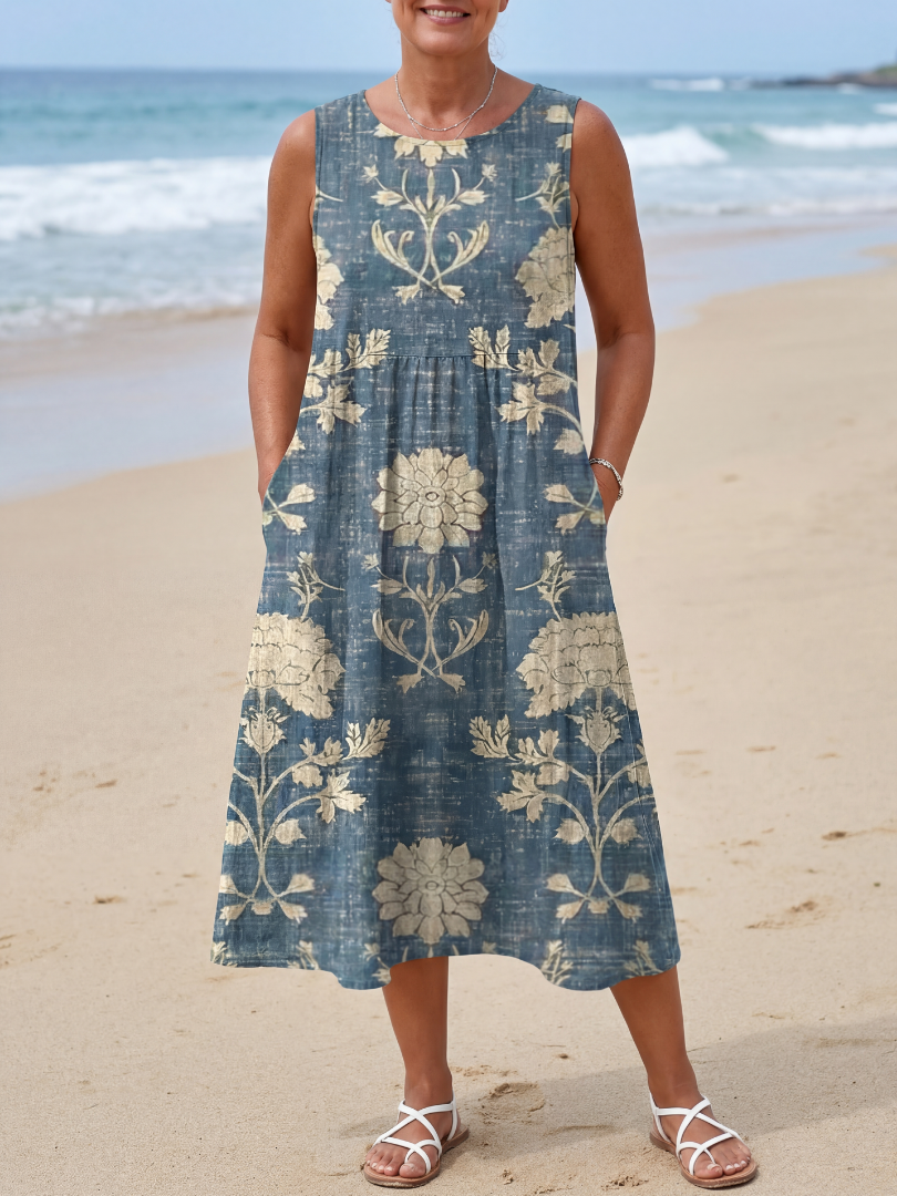 Celeste | Floral Print Garden Party Midi Dress